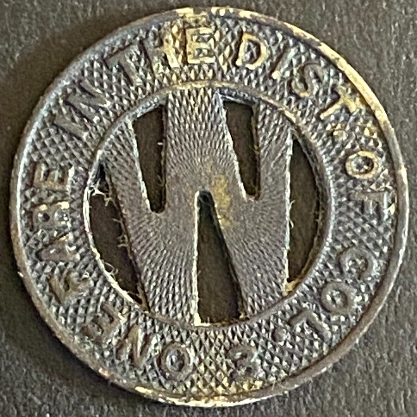 Capital Transit Co. G/F Wash, DC "One Fare in the Dist." Transit Token 16mm