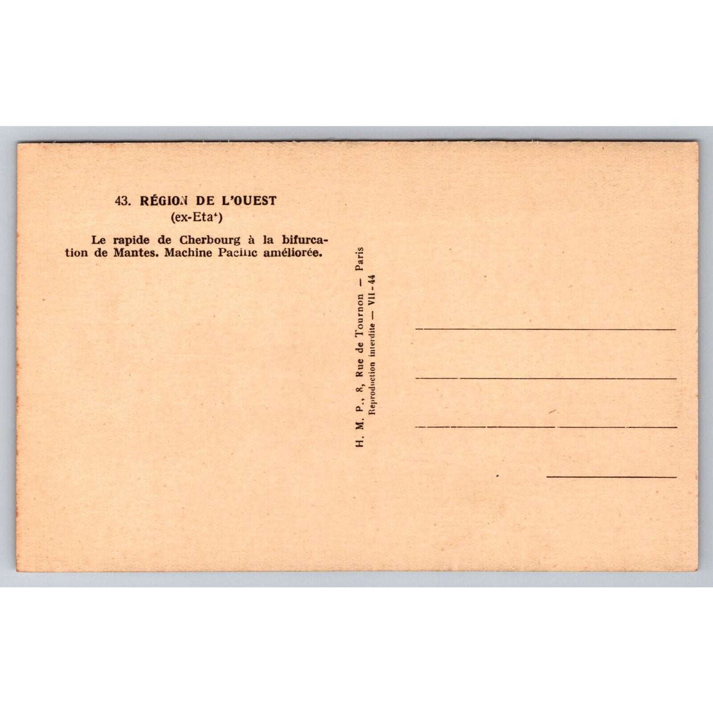 French Railroad RPPC* Postcard Machine Pacific c1900 H.M.P.