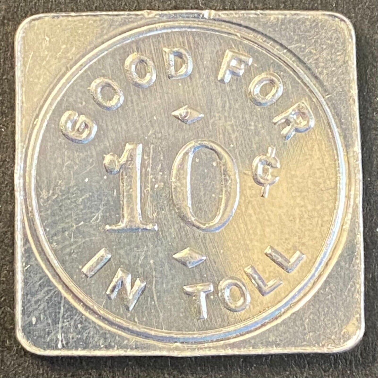 Burt County Decatur Onawa Bridge Comm G/F 10c in Toll Token Alum 24mm UNC - VGC