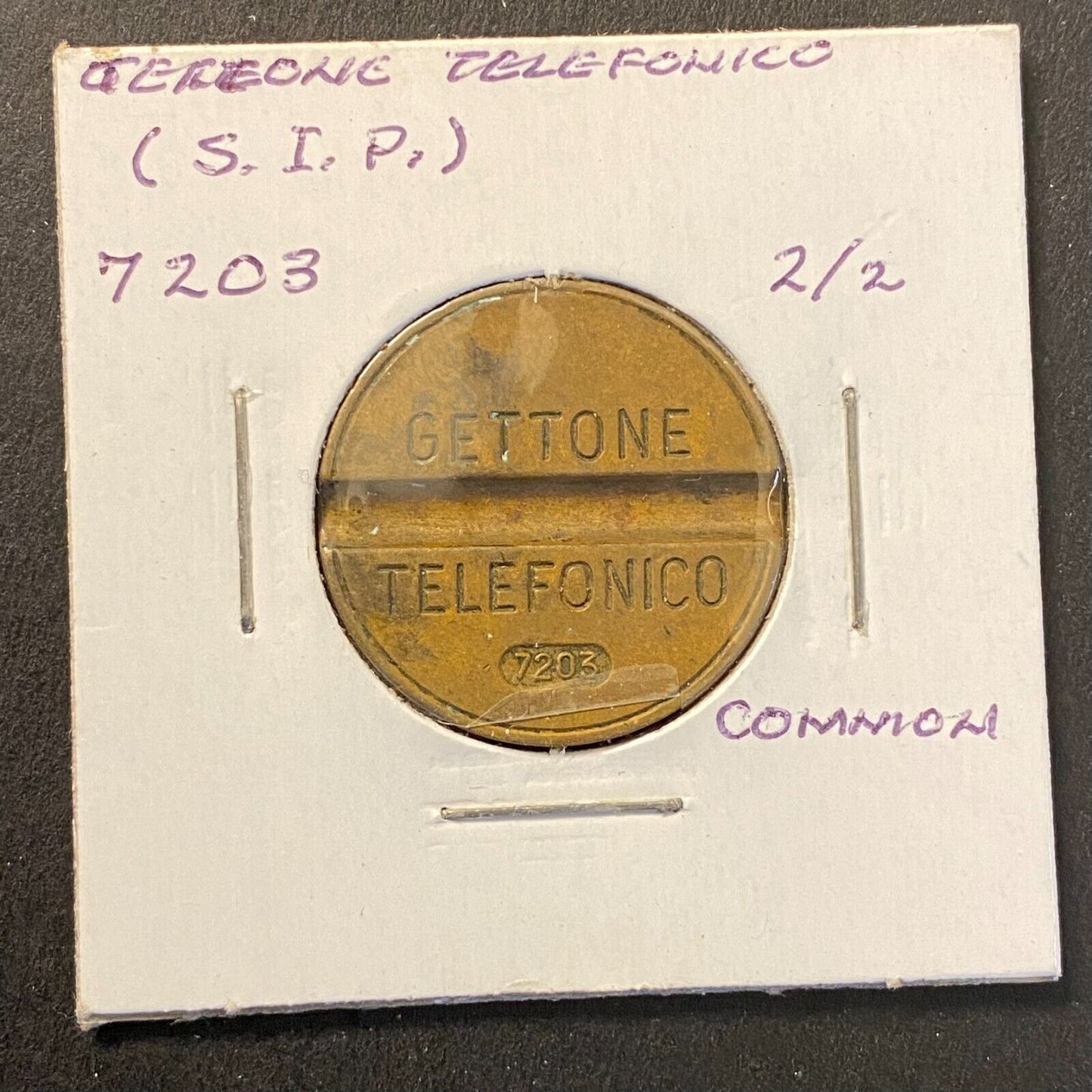 Gettone Telefonico 1972 Public Telephone Token Italy Bronze 24.5mm 7.1g #7203