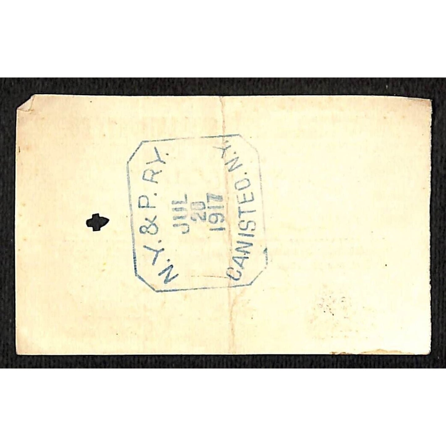 New York & Pennsylvania Railroad RY July 20 1917 Rexville 1/2 Fare Ticket #5239