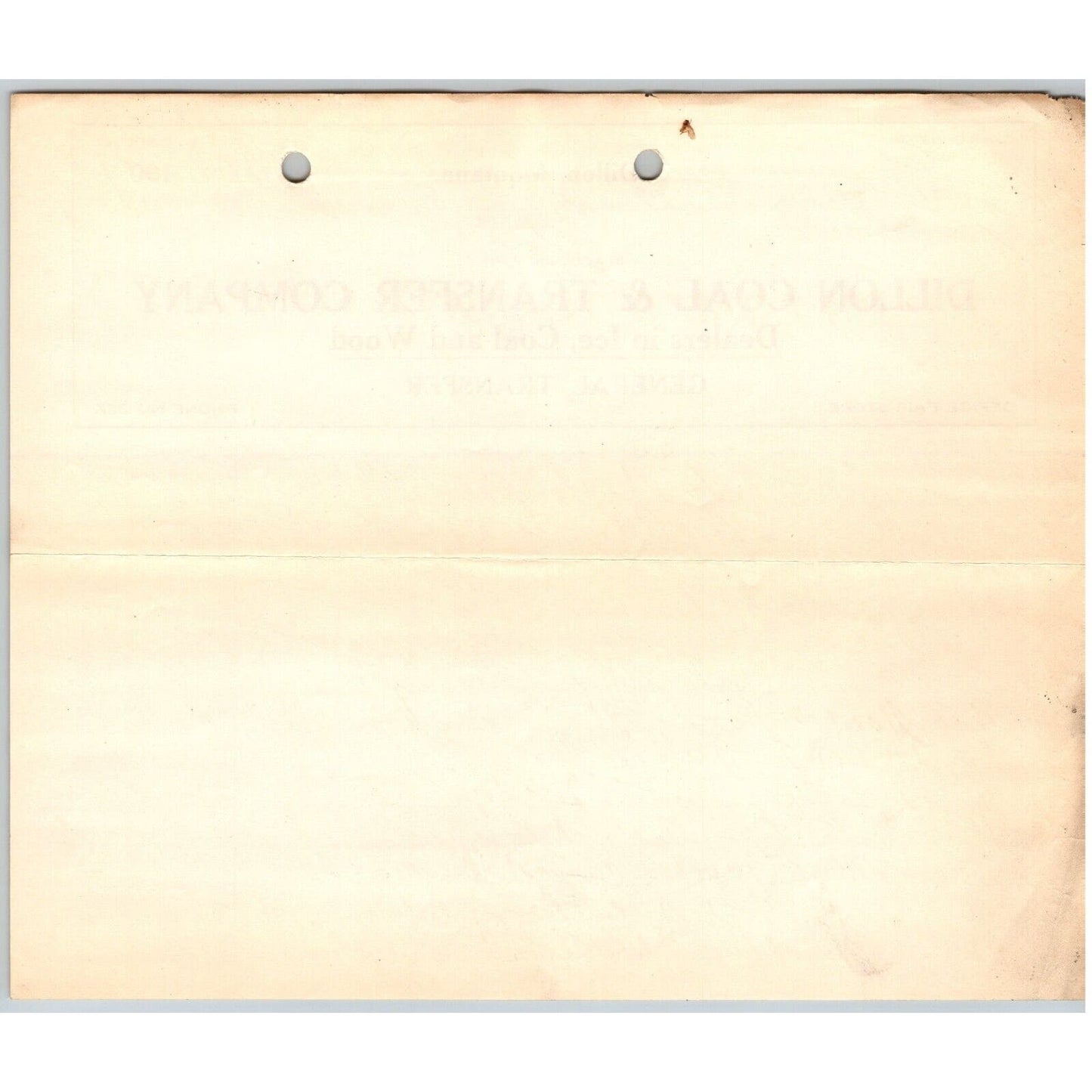 Dillon, MT Dillon Coal & Transfer Co Ice Wood Sept 1909 Billhead G.T. Paul*