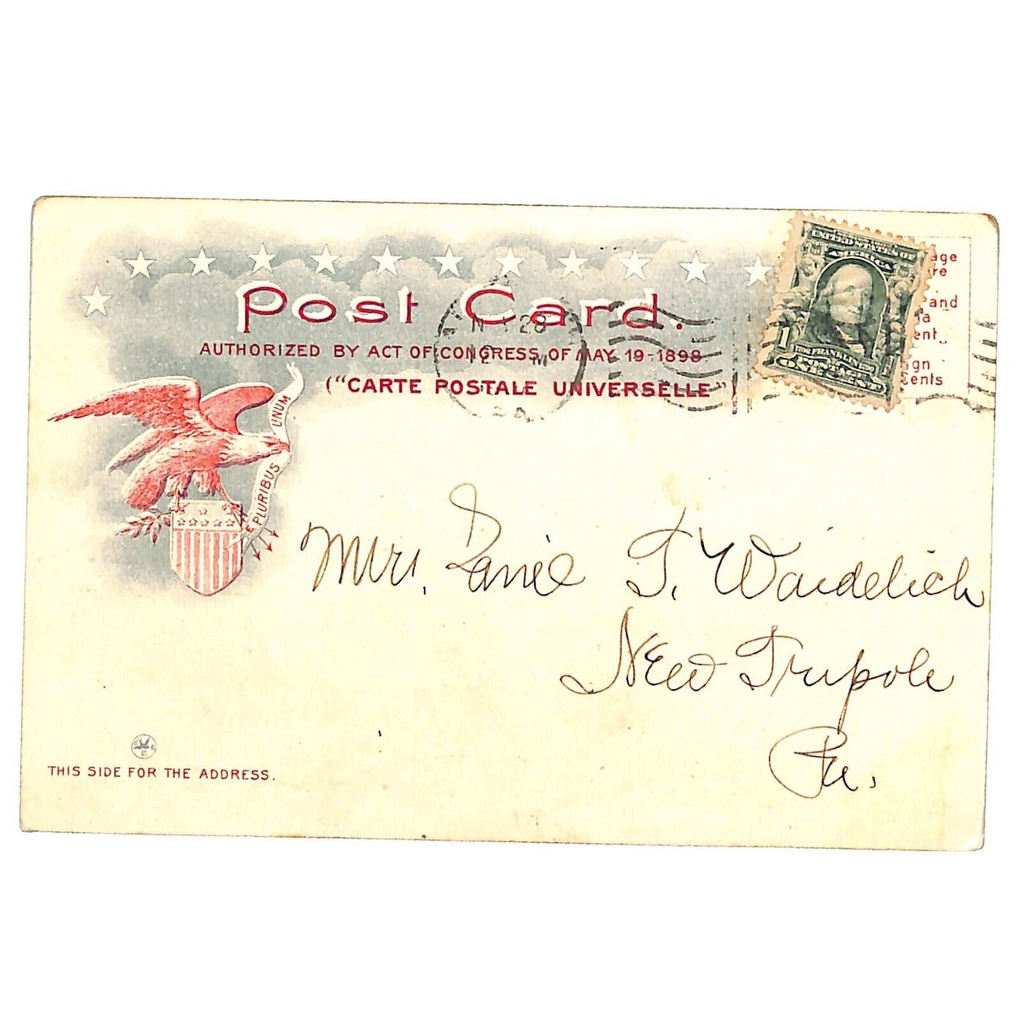 Burning of the Stamp Act 1765 Patriotic Postcard c1903 w/ Glitter
