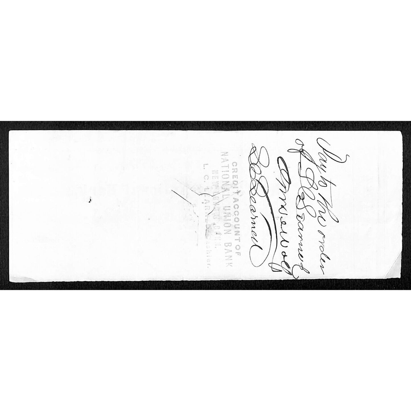 James A. Bill* 1875 Thames National Bank Lyme CT on Rev Stamp Check Stock (#36)