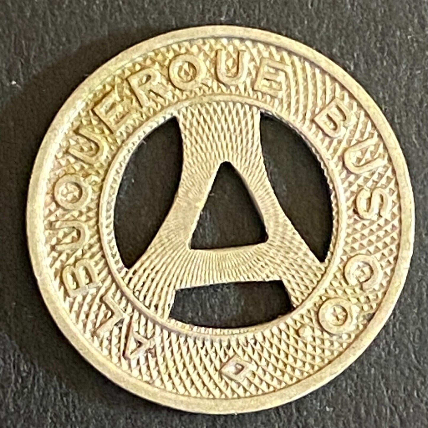 Albuquerque Bus Co. "Health Country" Transit Token 16mm VGC Hanging "A" (#1)
