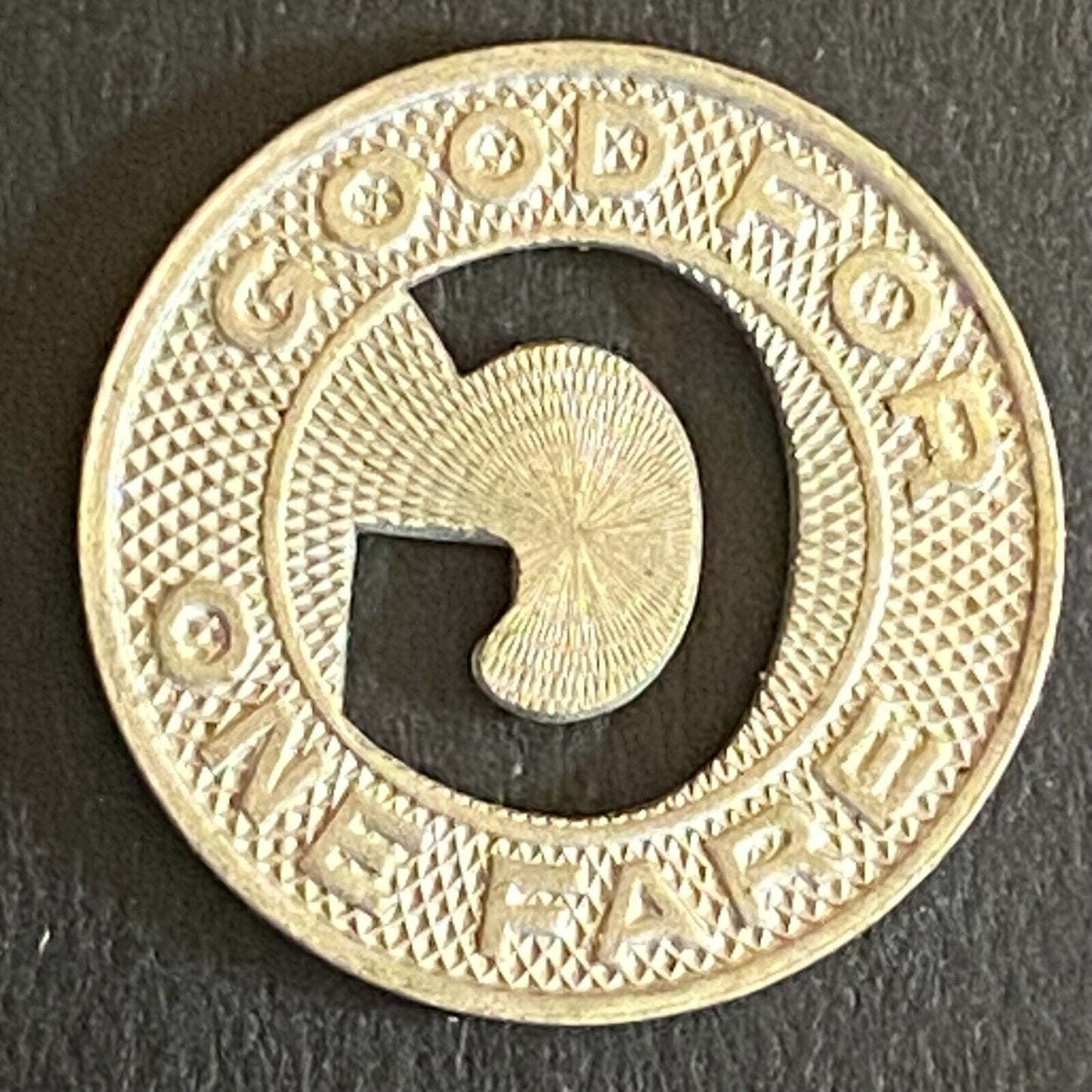 Galesburg City Lines G/F One Fare Token 16mm VGC Scarce