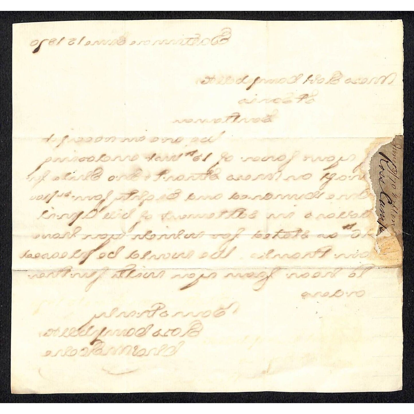 1870 Hand Written Receipt Ross Campbell / Chas. M. Roche w/ Tax Stamp