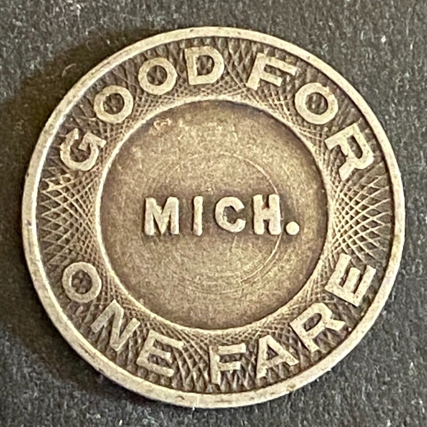 Benton Harbor & St. Joe Mich. G/F One Fare Transit Token 16mm - Scarce