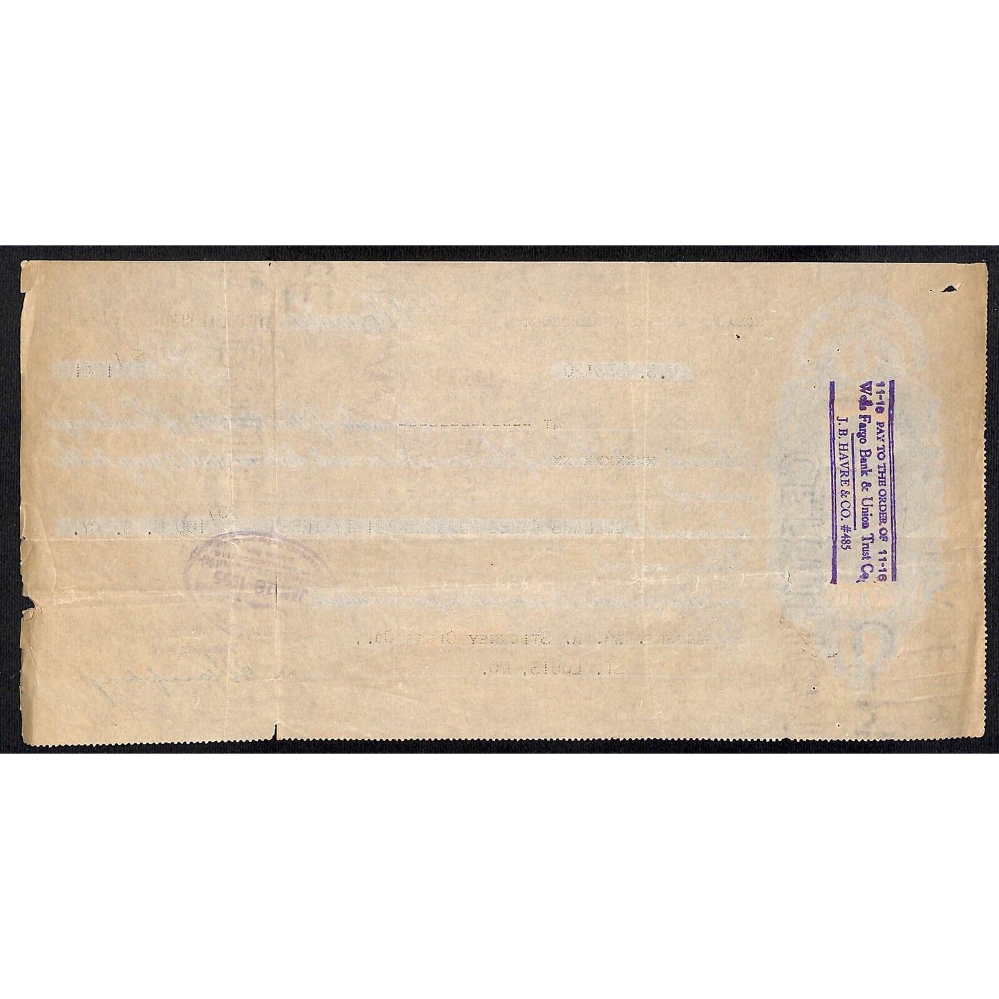 1934 Manila J.B. Harve & Co. / Stickney Cigar Co. First of Exchange #74345
