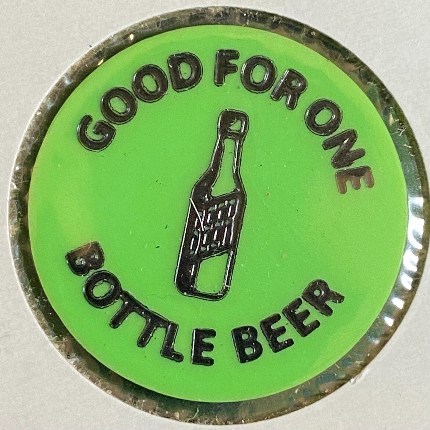 Home, PA Pikel's BP Inn c1980's-90's ? Plastic "G/F One Bottle Beer" Drink Token