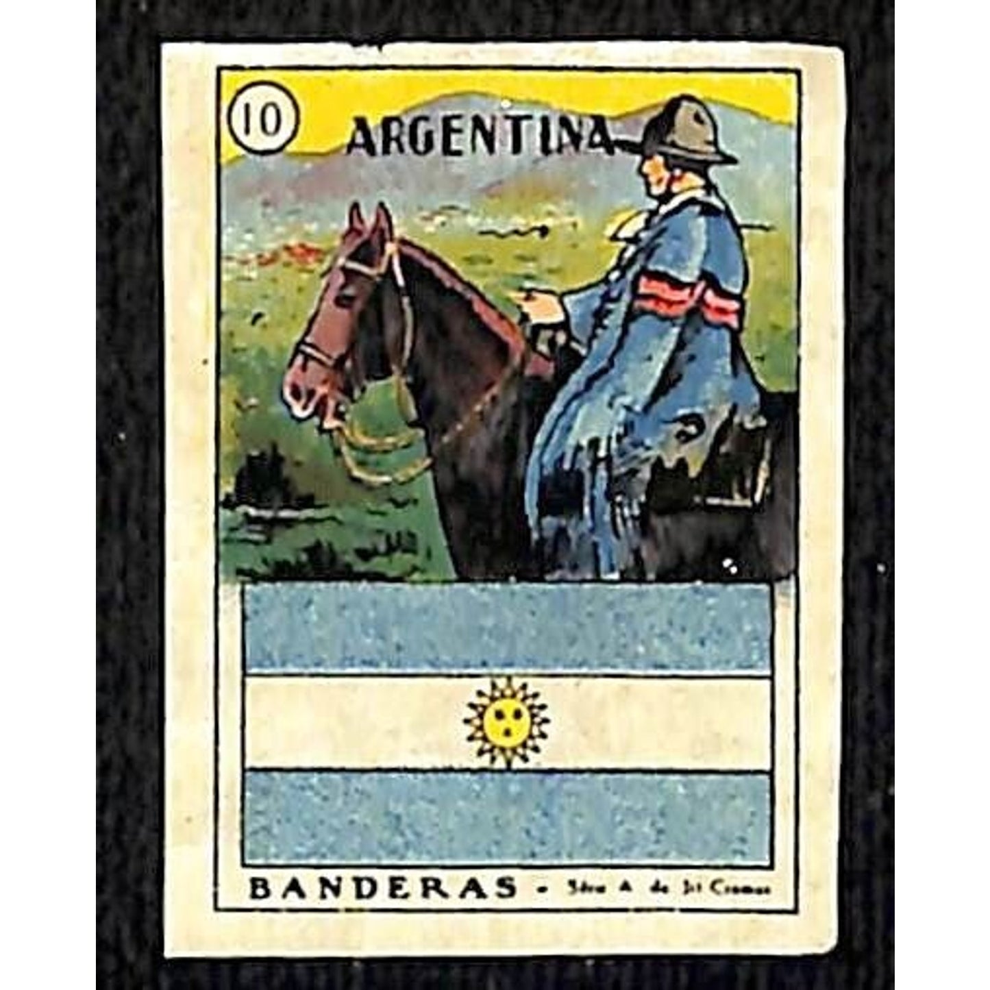 Argentina Country Banderas / Flag Matchbox Label Series Vintage #10