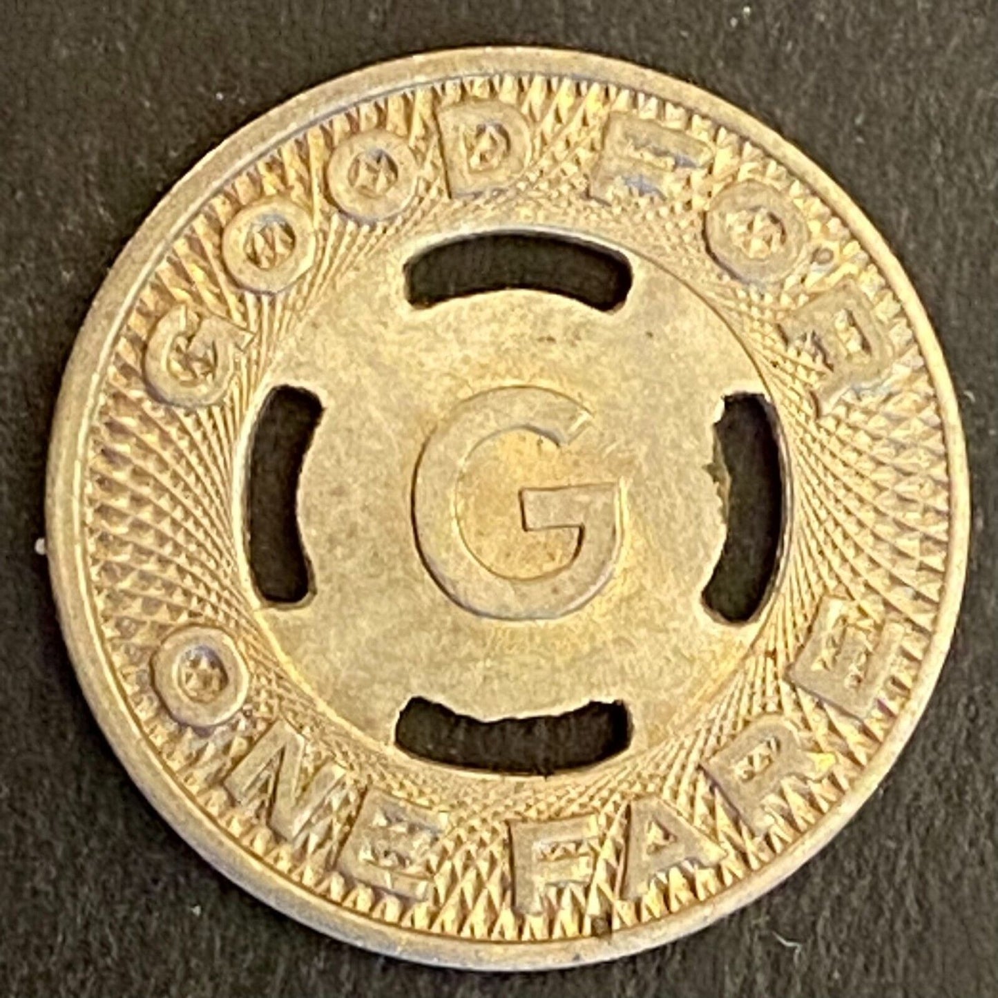 Goshen Motor Coach Corporation Indiana G/F One Fare Transit Token 16mm