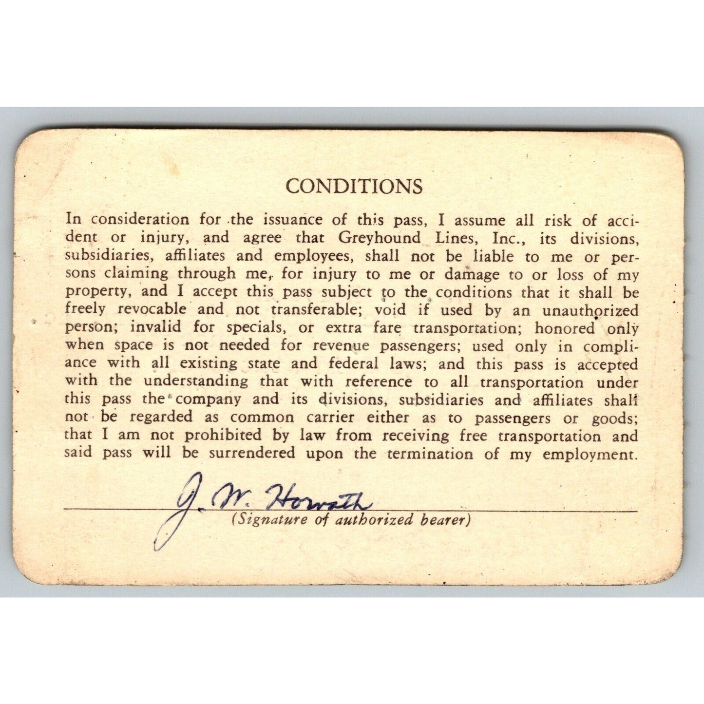 Eastern Greyhound Lines 1964-65 50th Anniversary Annual / Yearly Bus Pass #8096