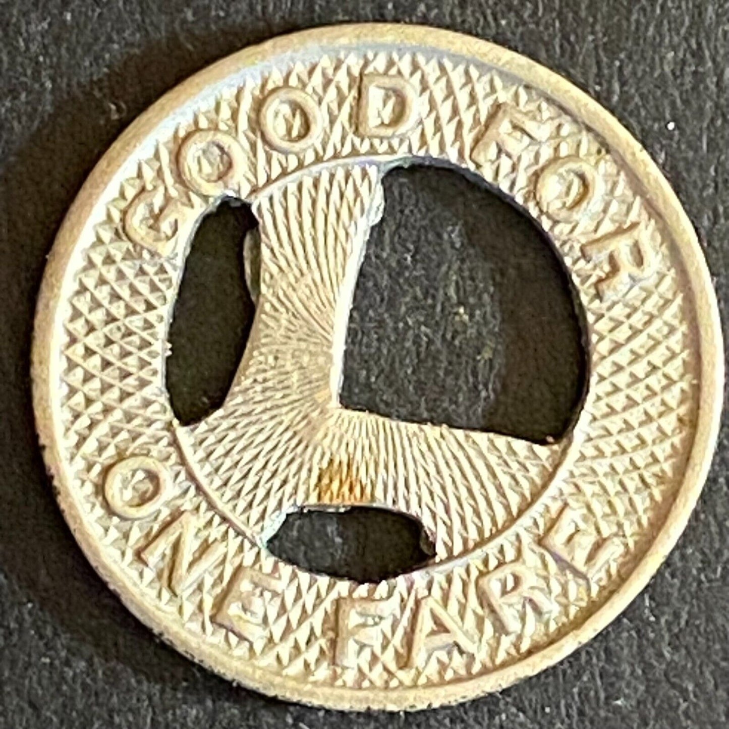 Las Vegas Transit Company (New Mexico) G/F One Fare Token 16mm Scarce (#4)