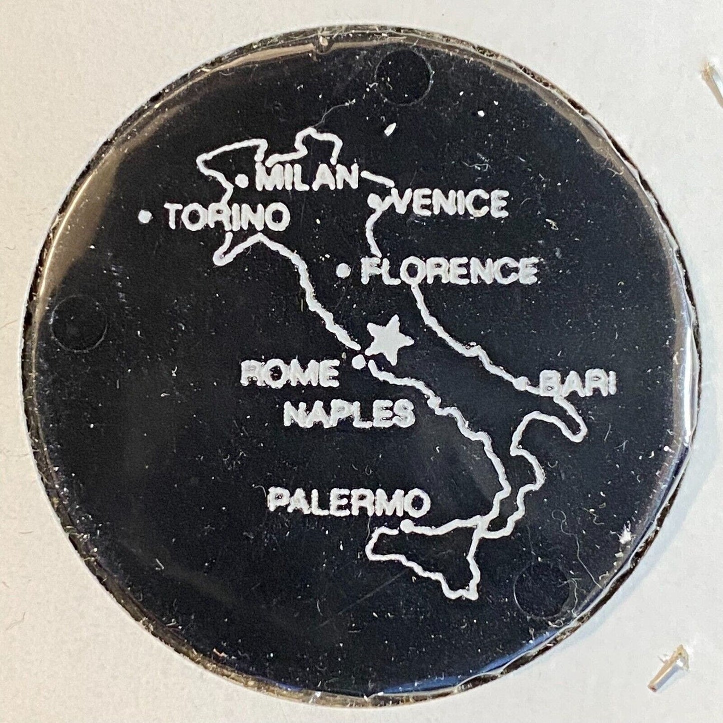 Meadville, PA Italian Civic Club c1980's Plastic Token w/ Map of Italy