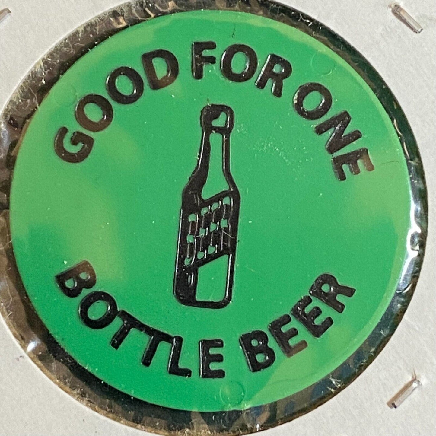 Irwin, PA Shafton Vol. Fire Co. Plastic 1980's ? "G/F One Bottle Beer" Token