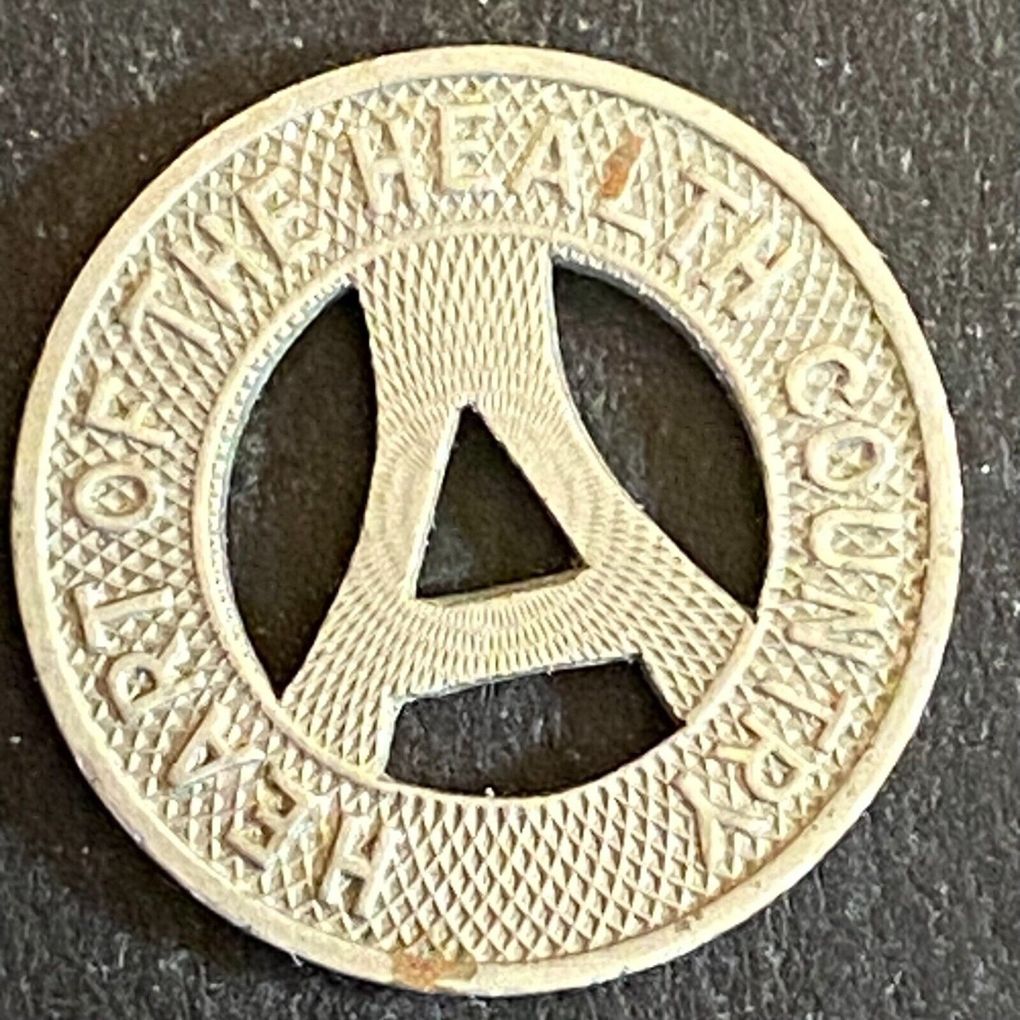 Albuquerque Bus Co. "Health Country" Transit Token 16mm VGC Hanging "A" (#25)
