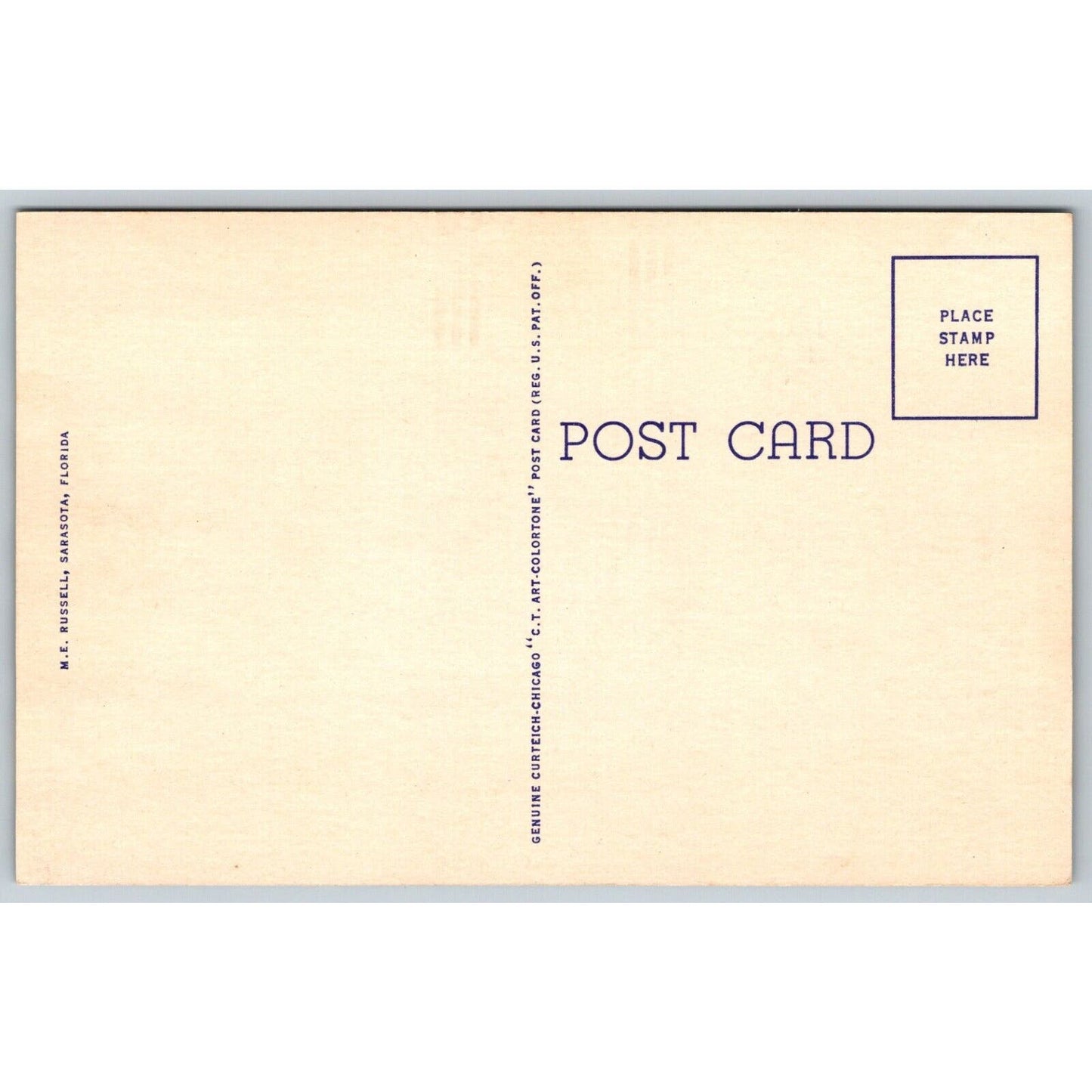 John Ringling Mansion Circus Bay Sarasota Linen Postcard c1935-50 NP VGC