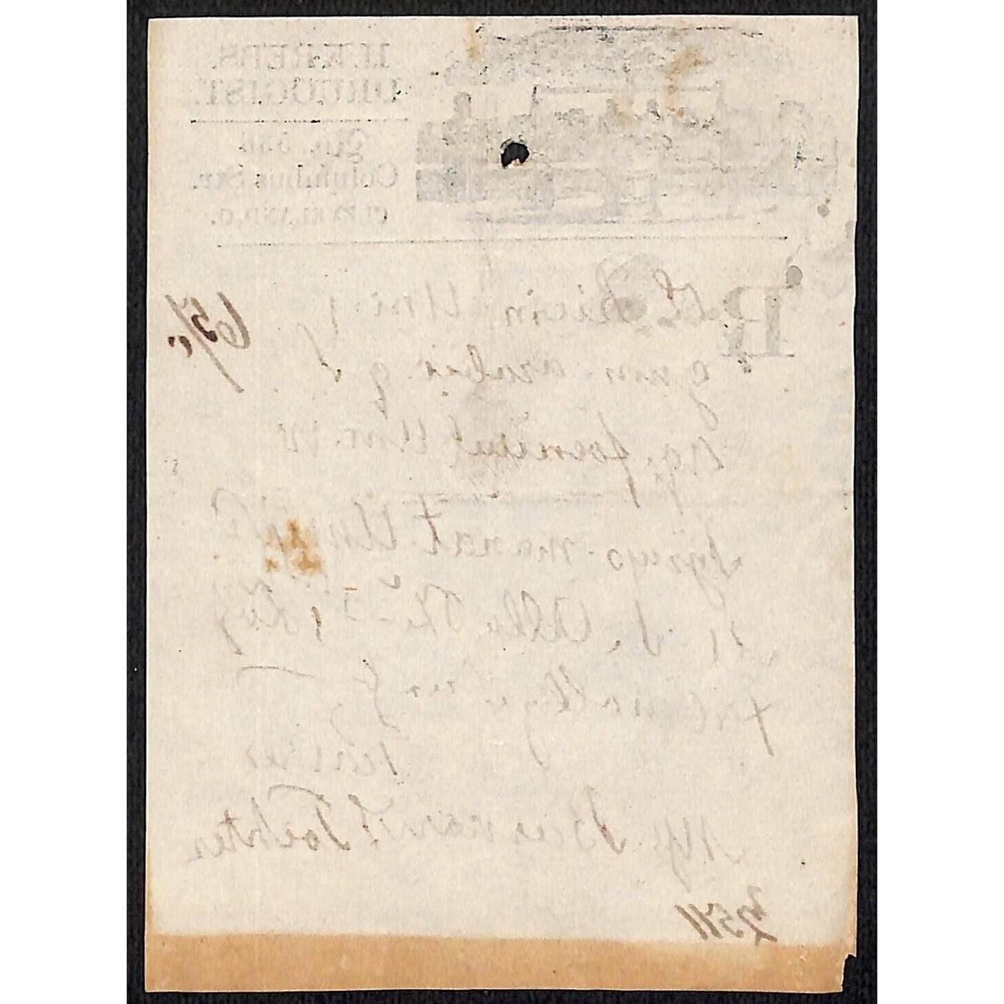 H. Krebs, Druggist Columbus St. Cleveland c1870's* Prescription #3511