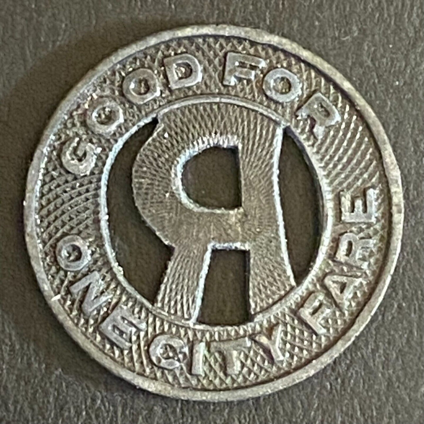 C.I.E. and G. Co. Rockford, IL Zinc G/F One City Fare Token 16mm