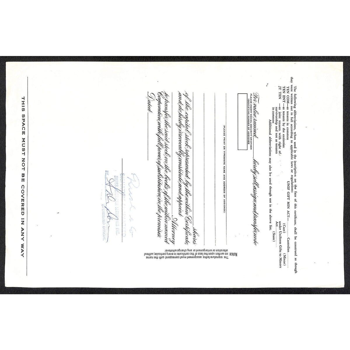 United States Crown Corp* NJ Soda "Crown Flip Top" 1969 Stock Certificate #32057