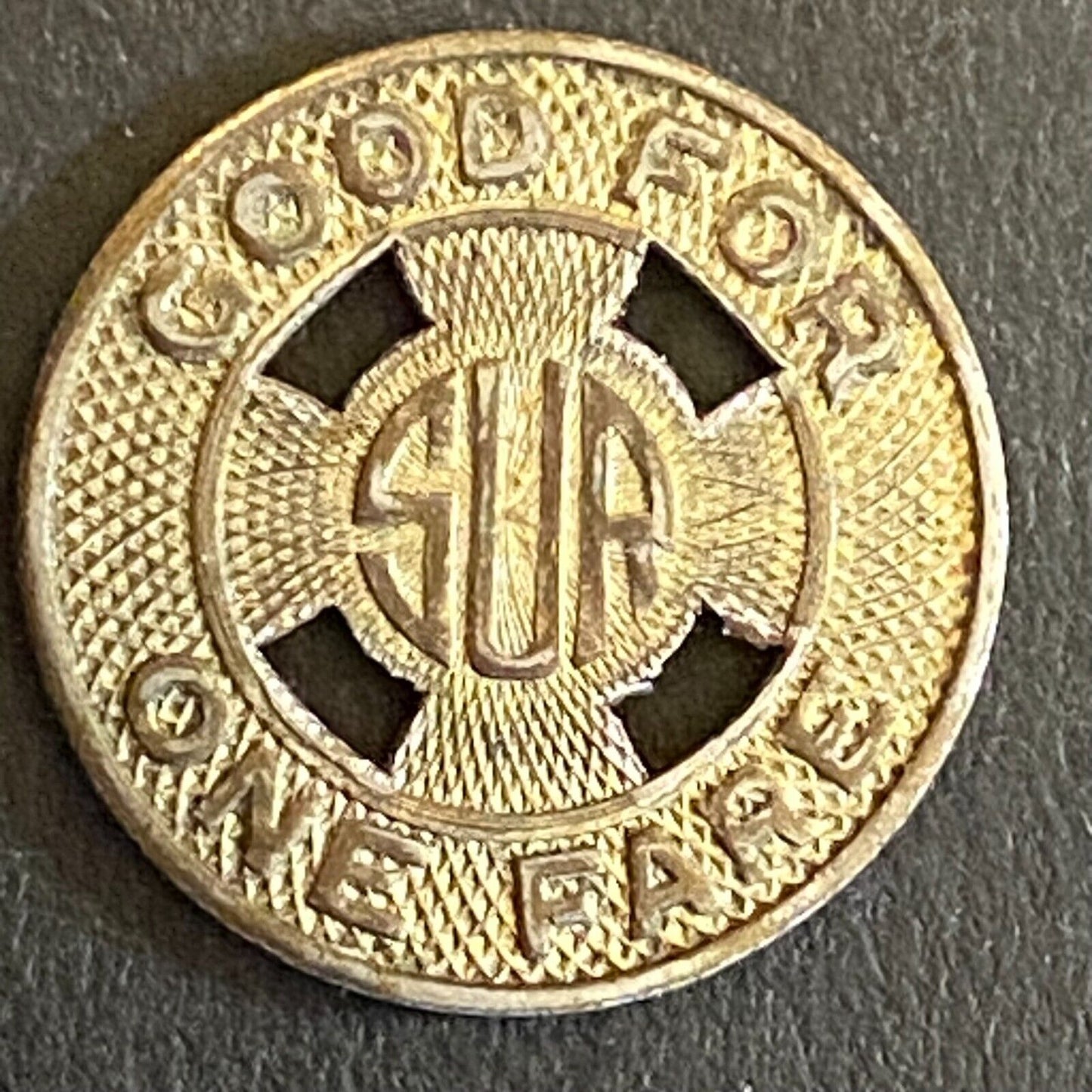 Spokane United Railways "SUR" G/F One Fare Transit Token 16mm