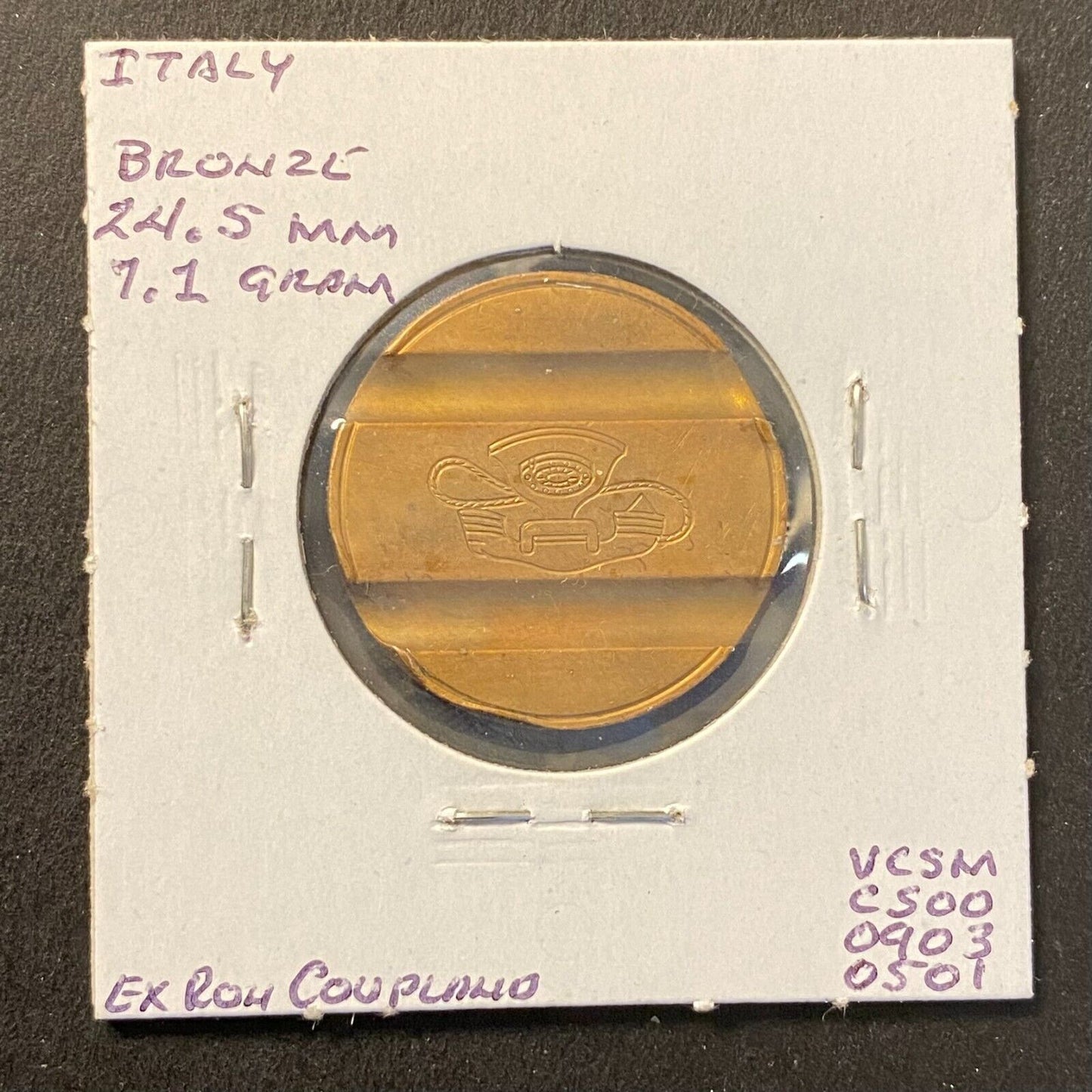 Gettone Telefonico Public Telephone Token 1970 Italy Bronze 24.5mm 7.1g #7001 VG