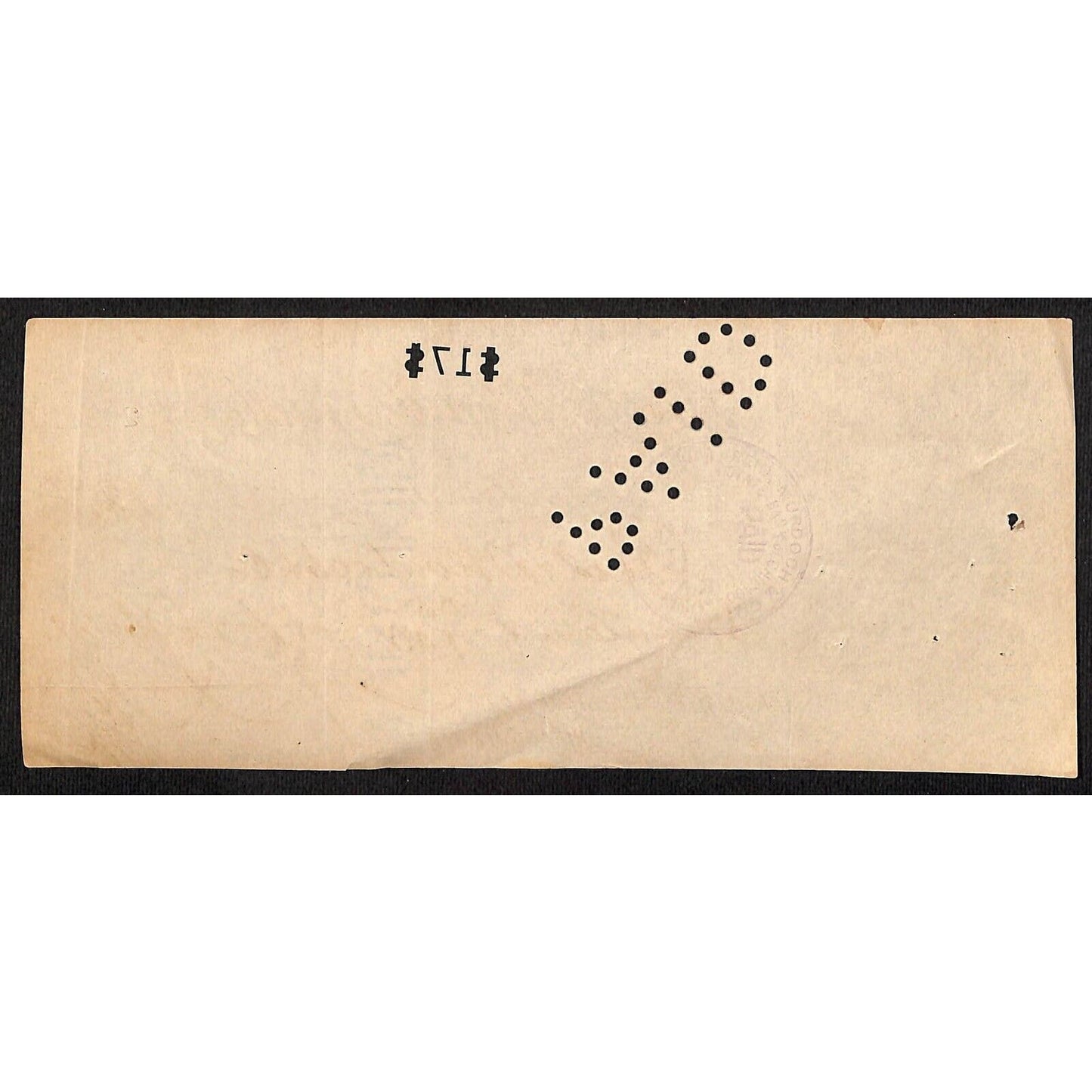 FNB Urbana, IL $17 1901 Bank Check Revenue Stamp w/ University Bldg. Vignettes