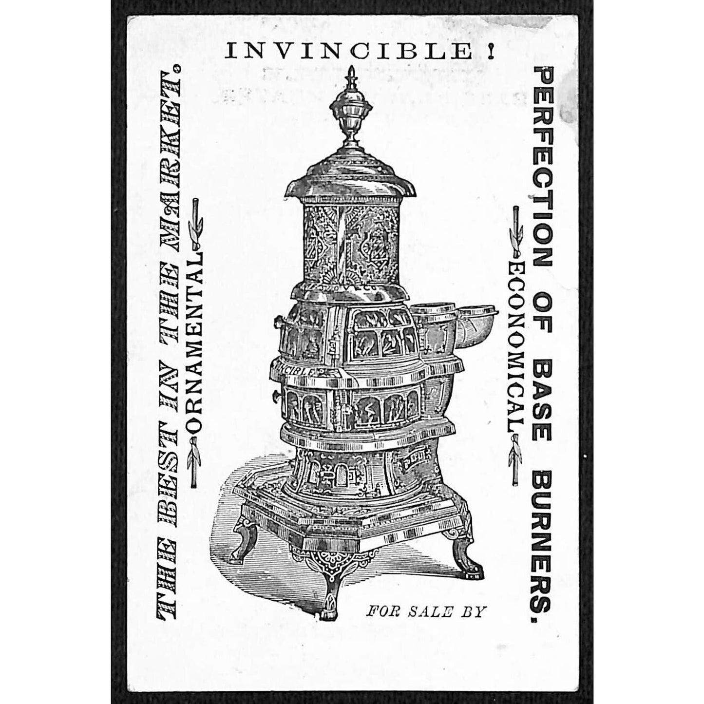 Invincible Base Burning Heater Victorian Trade Card Bathers Swimsuits Bully?