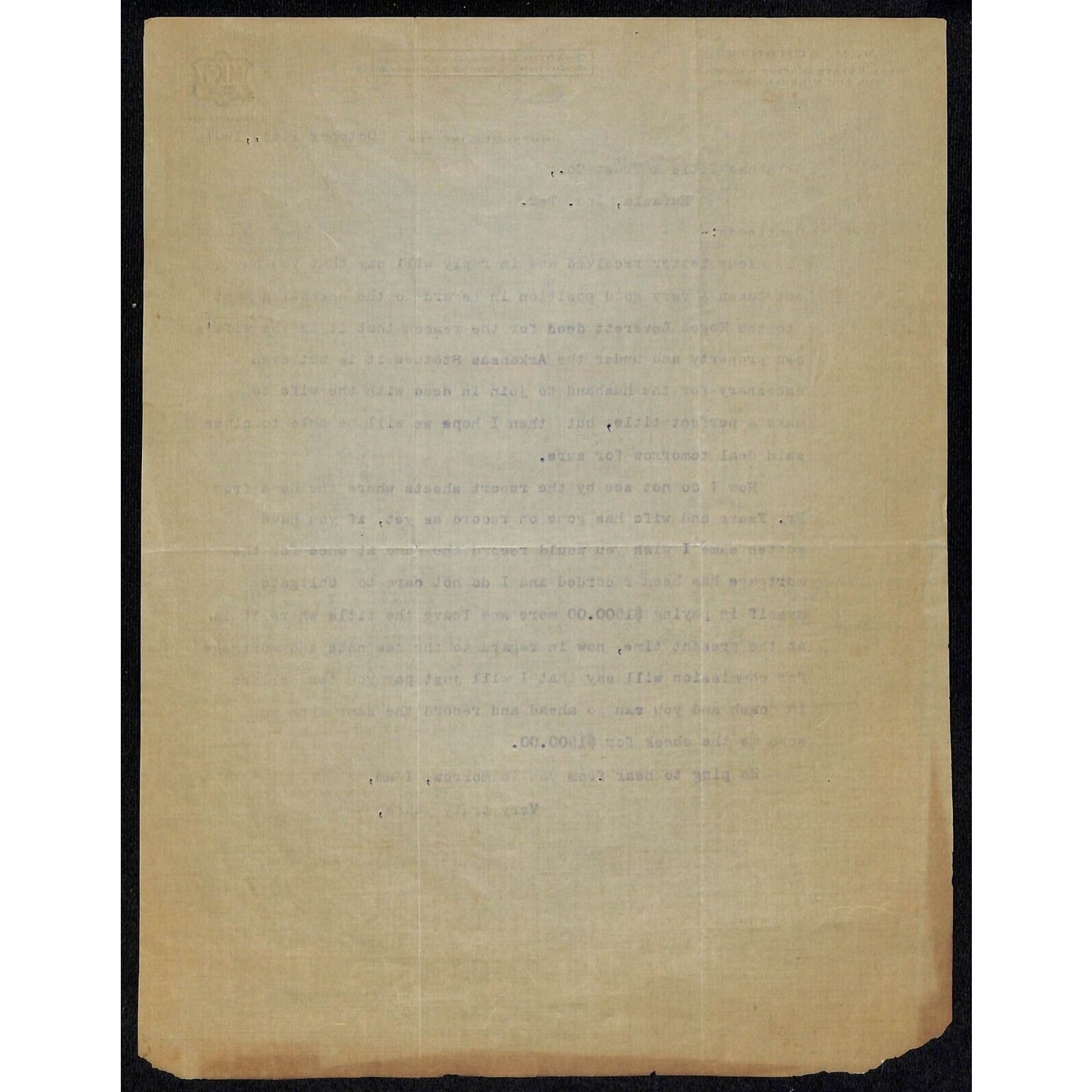 1907 N.M. Schantz "Oil and Mineral Lands" Indian Territory Muskogee OK
