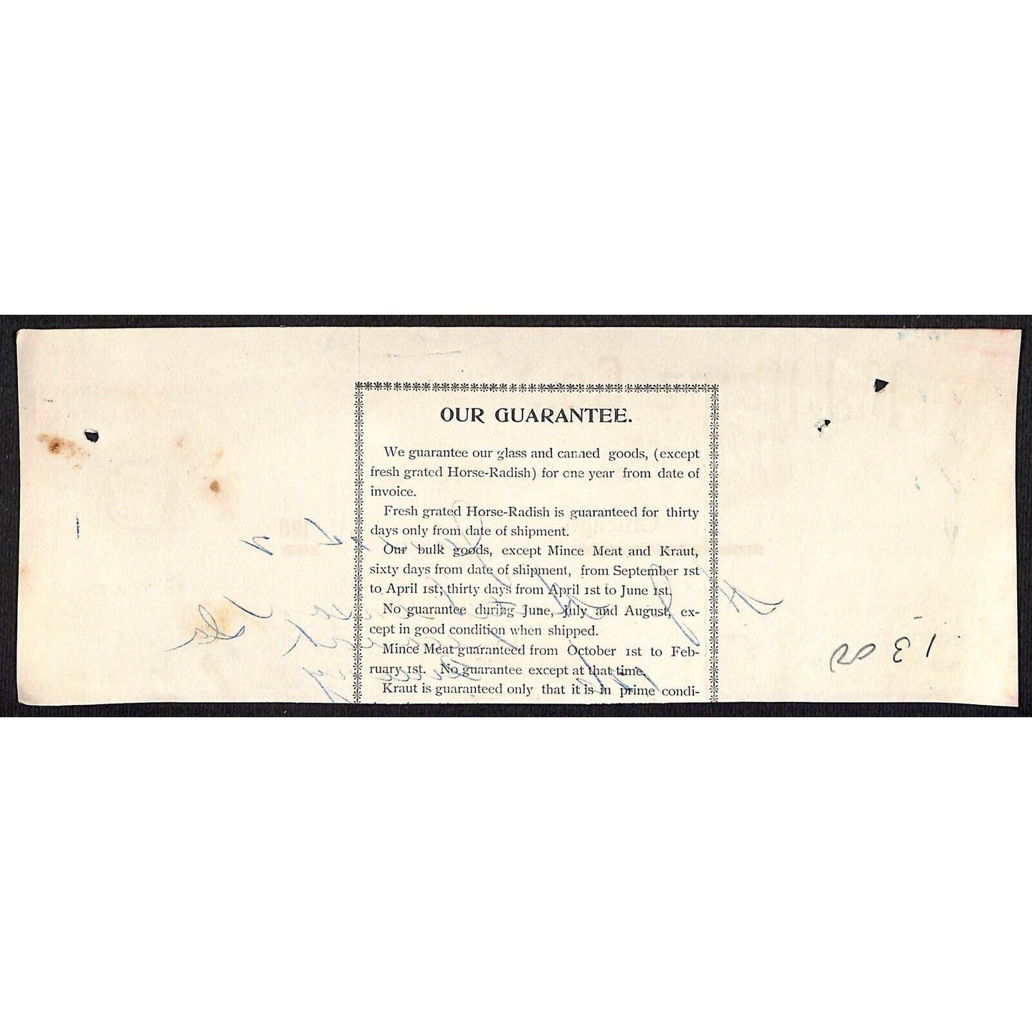 H.J Heinz Co. Pickles Chicago HJ Hutchinson Decorah IA* Cut 1890's 1902 Billhead