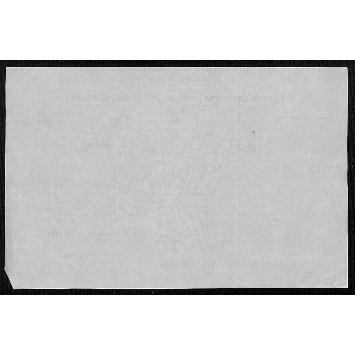1907 Eastern Oklahoma Mortgage and Trust Territorial Muskogee, OK Letterhead