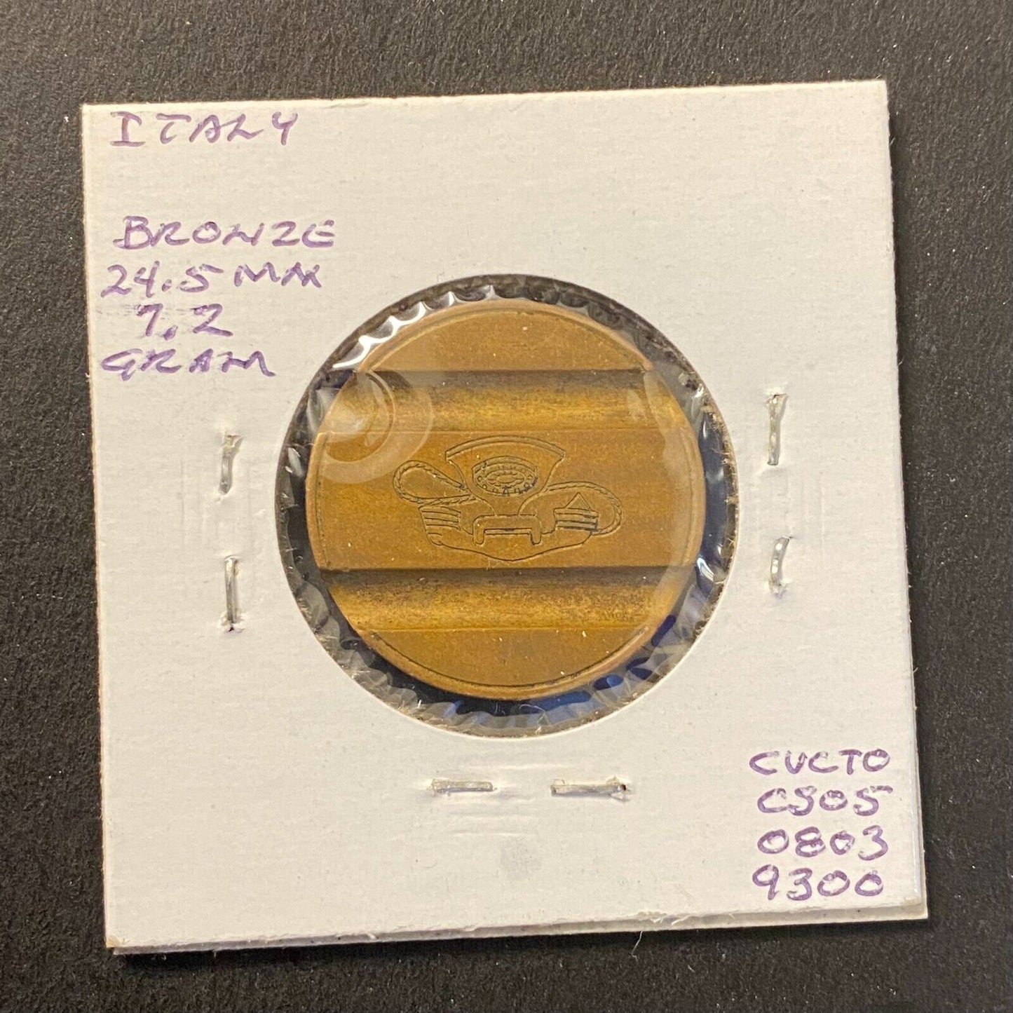 Gettone Telefonico Public Telephone Token 1971 Italy Bronze 24.5mm 7.2g #7103 VG