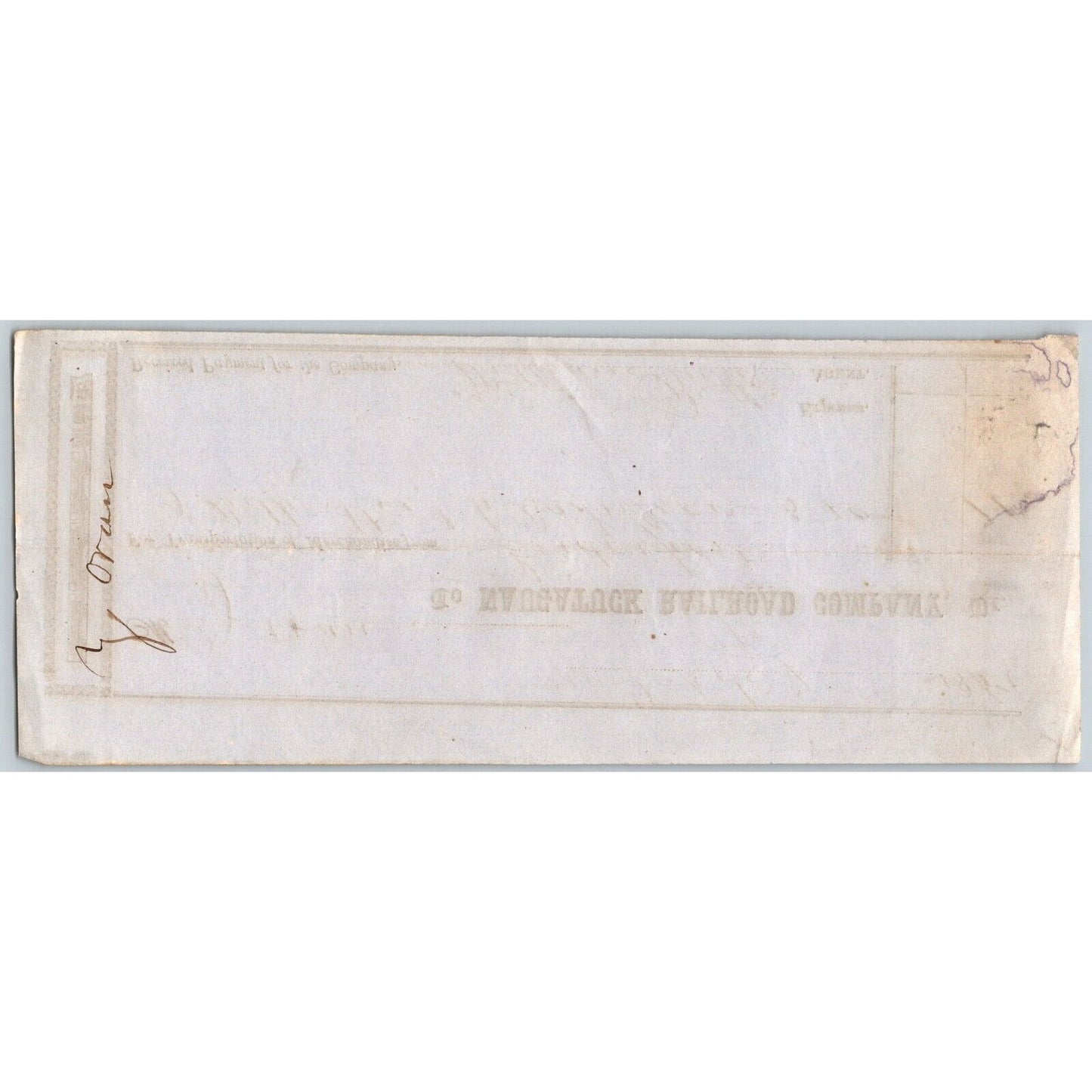 Naugatuck Railroad Co. Bridgeport Connecticut 1862 Receipt "Beth Steel I Bars?"