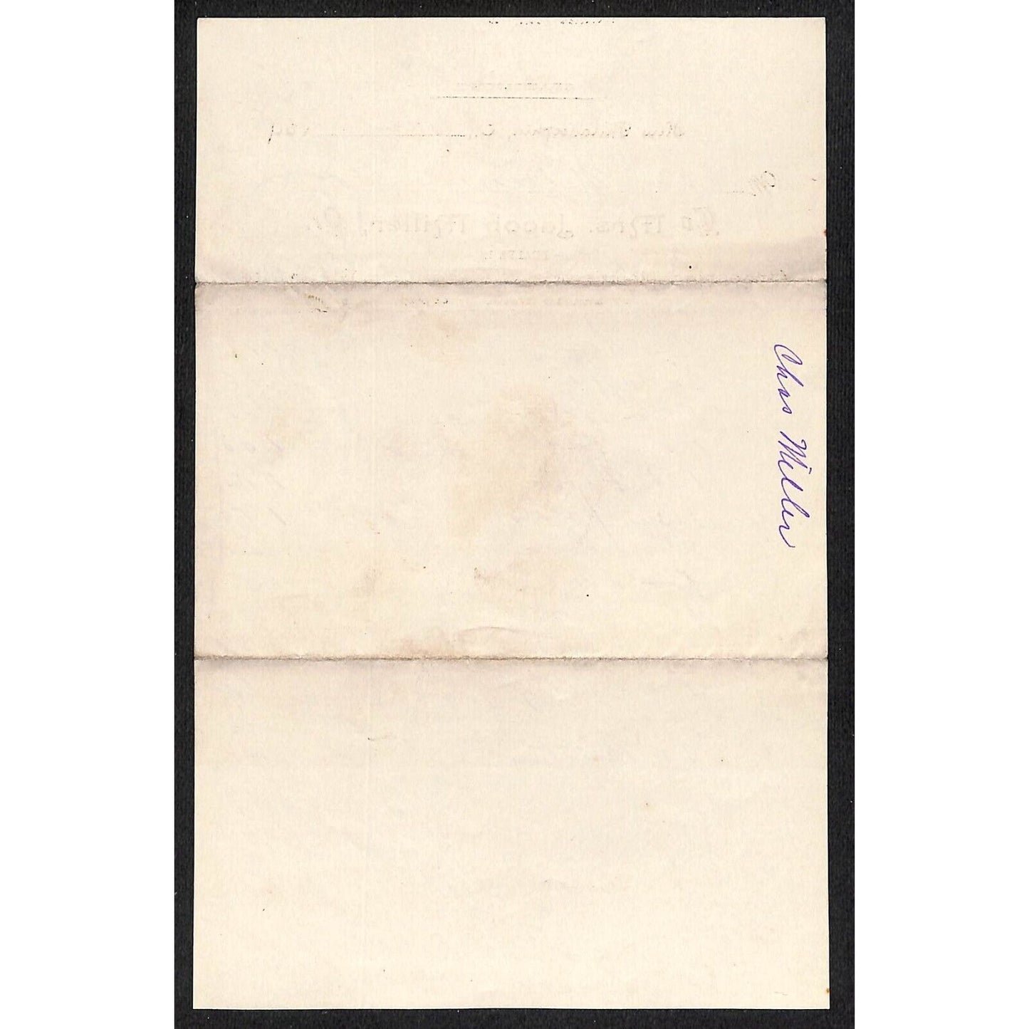 Jacob Miller Groceries New Philadelphia 1893 Billhead / Statement (#2) VGC