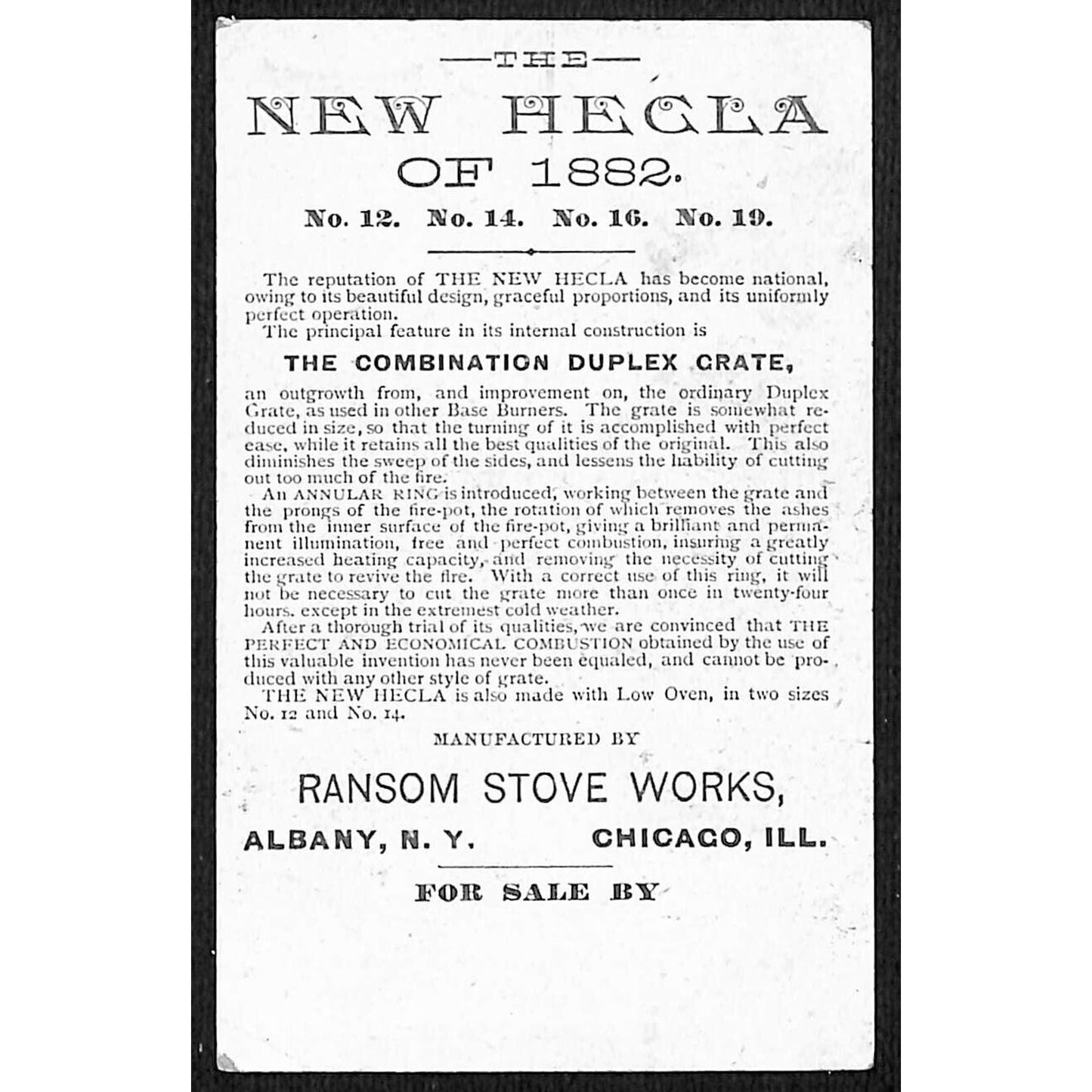 Hecla Hard Coal Heaters Victorian Trade Card Man's Pants Stuck on Wood Fence