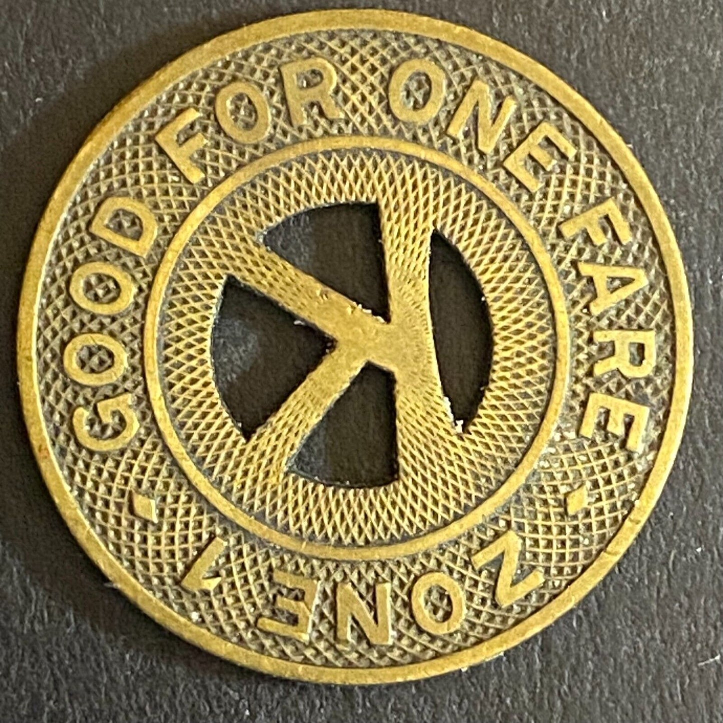 C.T.C Kingsport, TENN G/F One Fare Zone 1 "Hanging K" Token 23mm Scarce