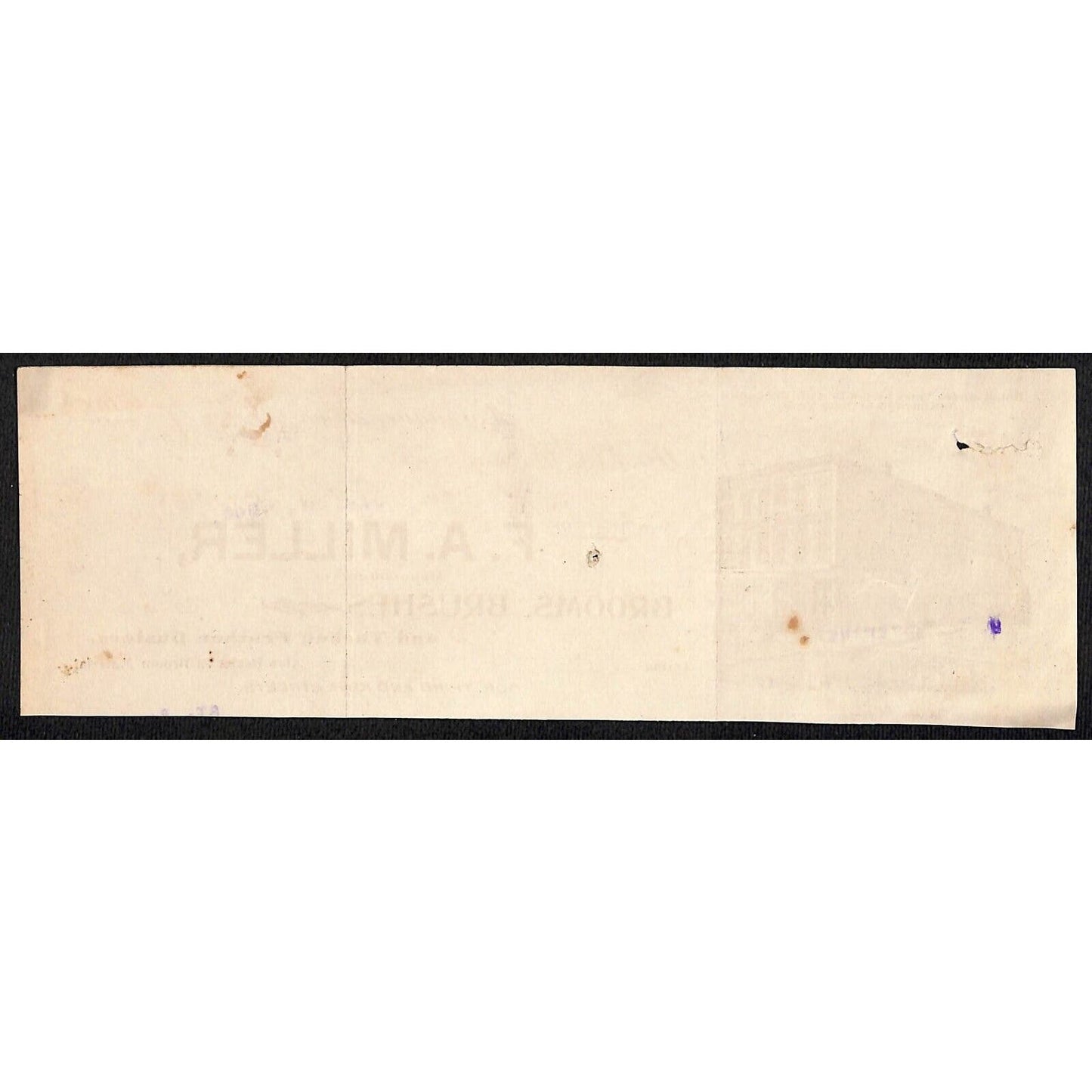 F.A. Miller Dubuque Brooms Hutchinson Decorah, IA* Cut 1890's 1900 Billhead