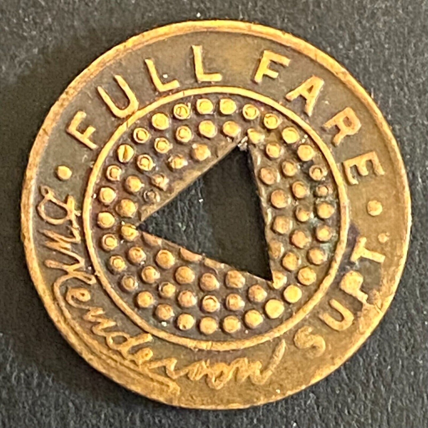 Seattle Municipal Railway Full Fare Transit Token w/ Triangle Cutout 16mm