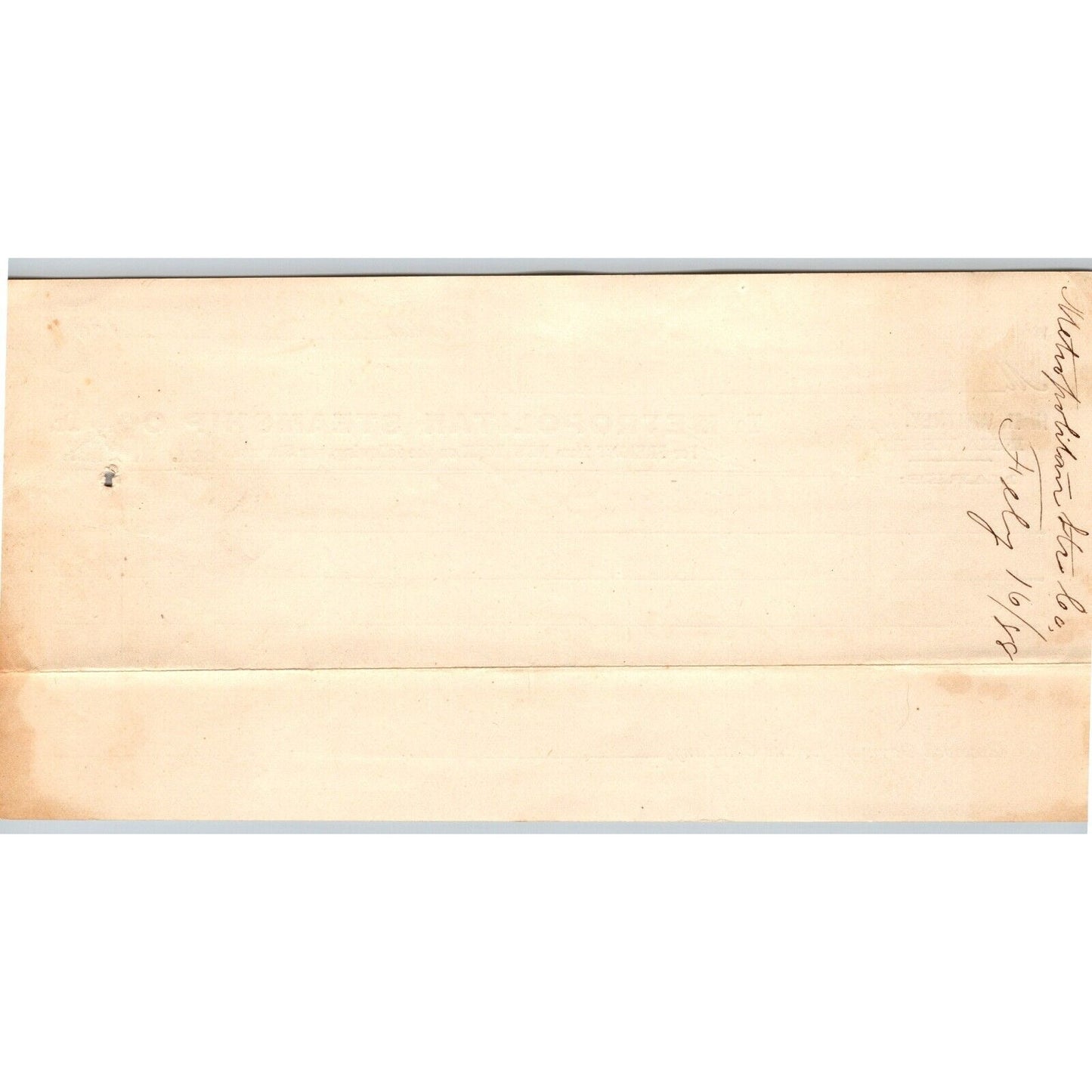 Metropolitan Steamship Co. Boston 1888 Billhead to Nickerson & Baxter VGC