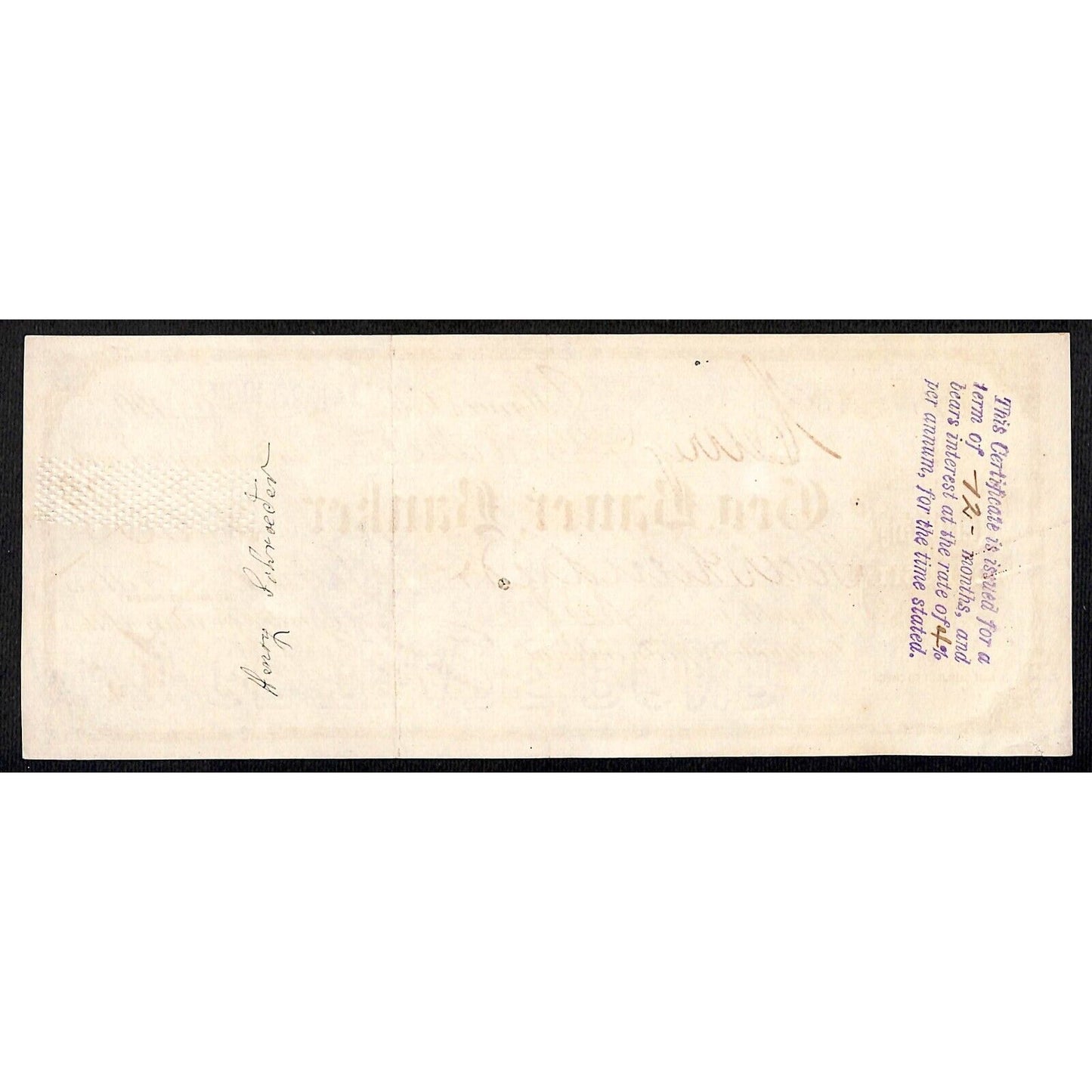 Mancos, CO Geo. Bauer, Banker 1907 Certificate of Deposit - Henry Schroeder