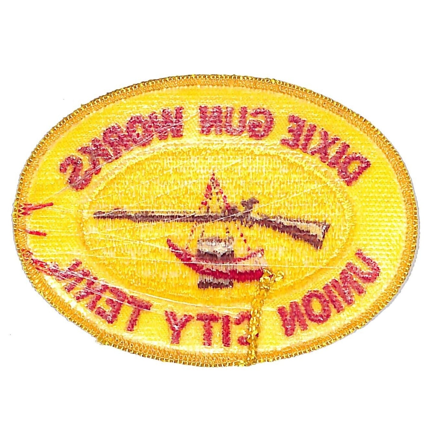 Dixie Gun Works Union City TN Vintage Emb. Patch 4" c1970's-80s - NOS Scarce