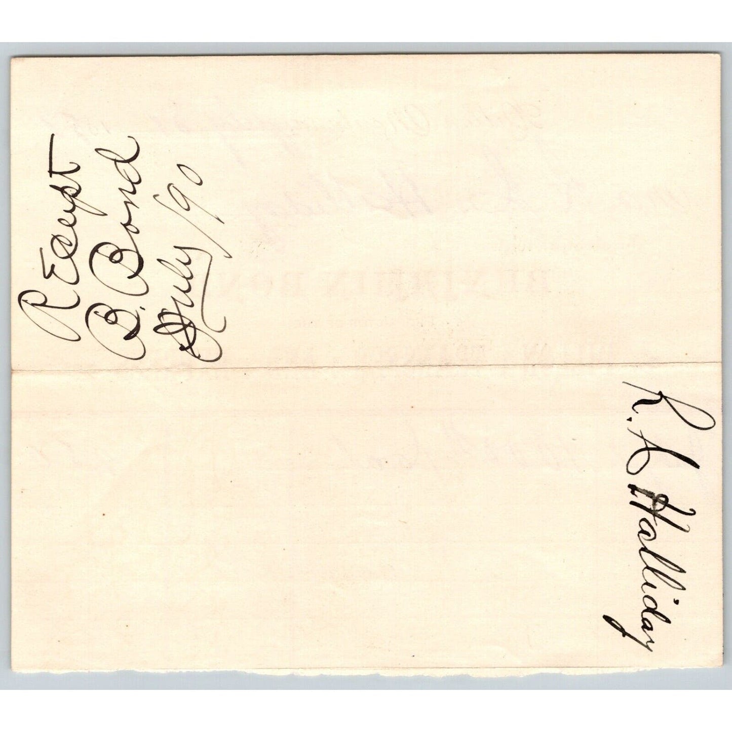 Dillon MT Benjamin Bond Dillon Transfer & Express 1891 Billhead R.C. Halliday*