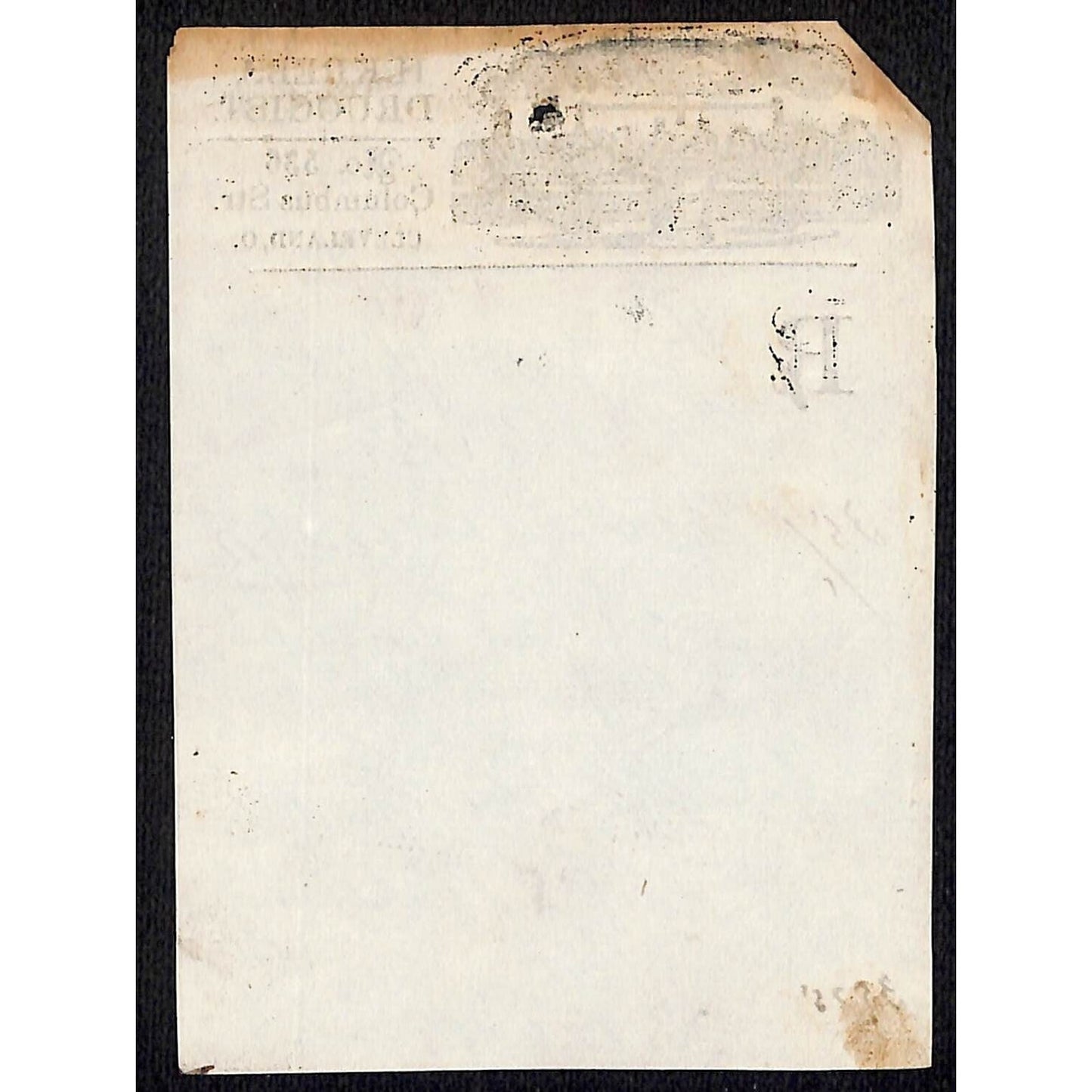H. Krebs, Druggist Columbus St. Cleveland c1870's* Prescription #3525