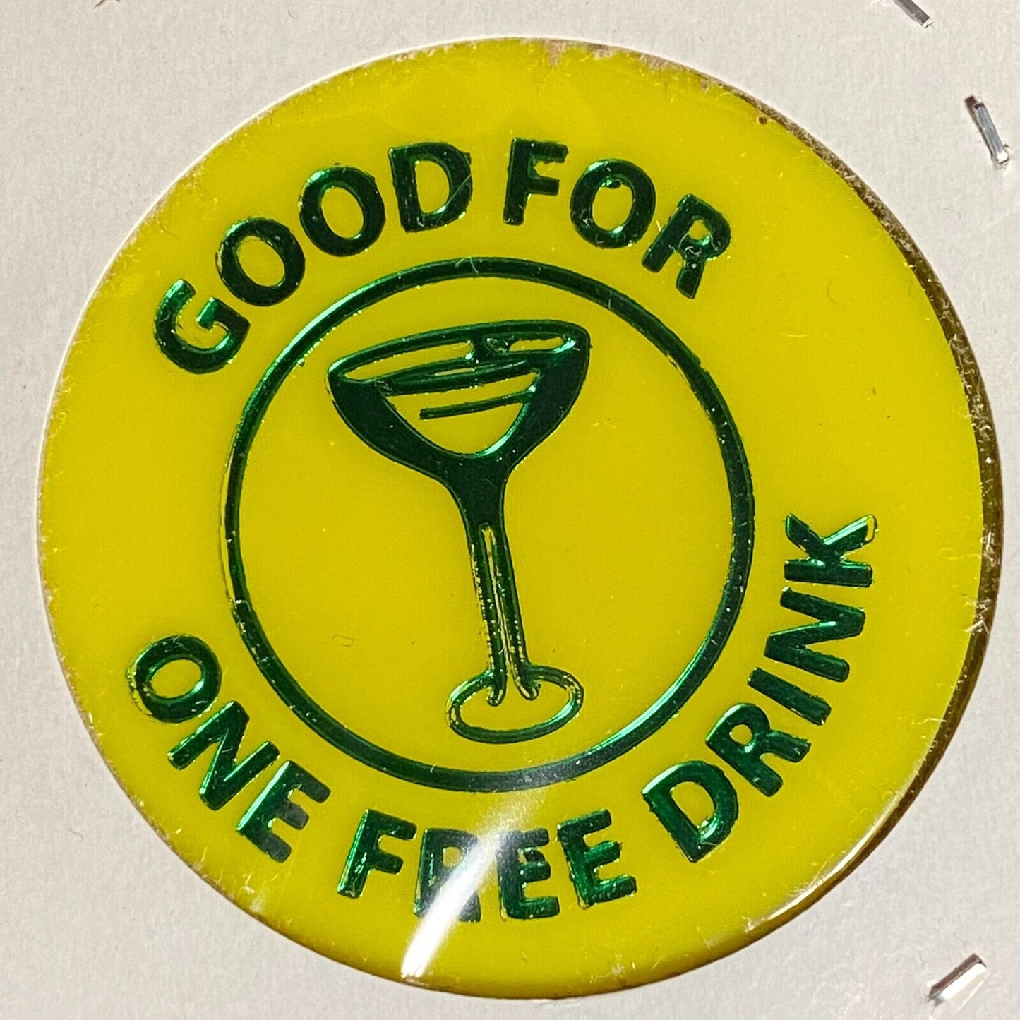 Carbondale, PA Moran's Tavern Plastic Token G/F One Free Drink Clover