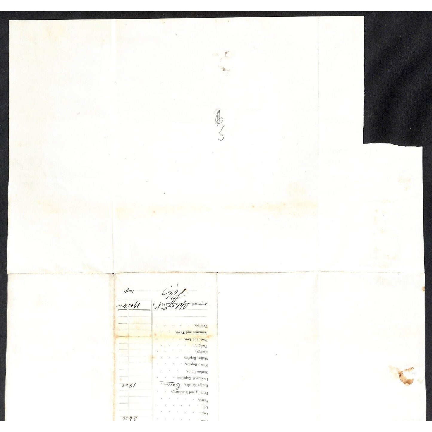 Hartford Providence Fishkill Railroad March 1868 Pay Roll Sheet w/36 Signatures