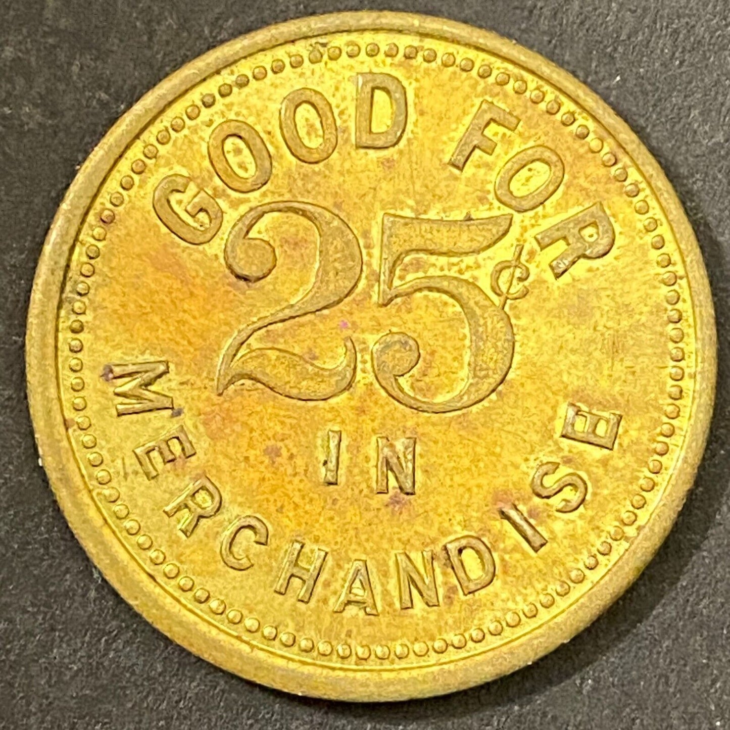 Charles Stratig Candy Store Duluth Hibbing c1921-30's G/F 25¢ Token 26mm (#2)