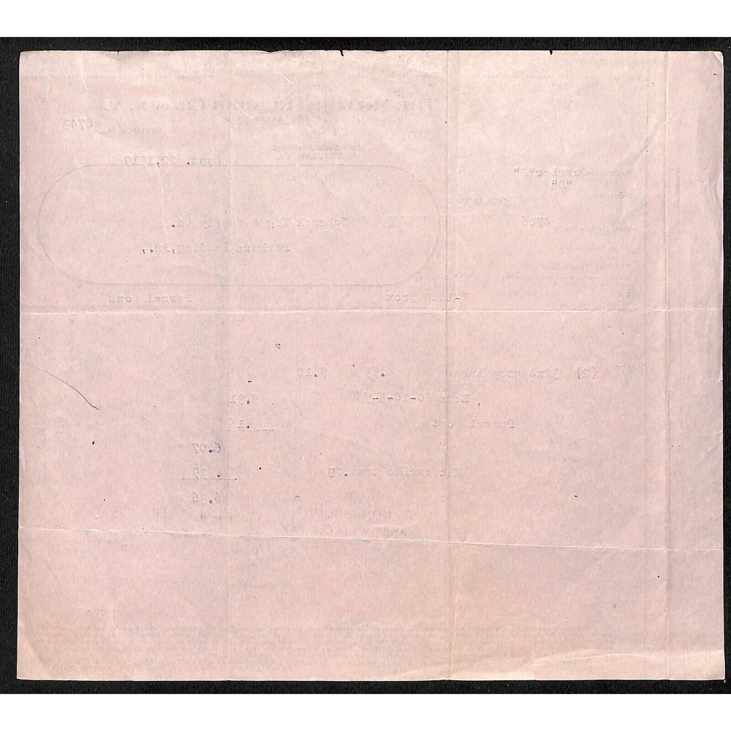 Miller rubber Co. of NY Pittsburgh 1919 Invoice for Grey Tubes