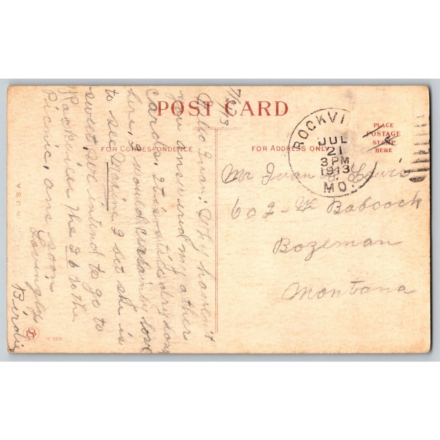Funny Baseball Humor Postcard "Out" Boy Slides To Base Gets Tagged Out PM 1913