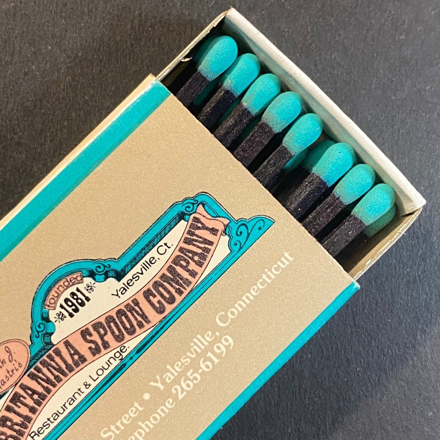 Britannia Spoon Company Restaurant (1981-95) Yalesville, CT Vintage Matchbox VGC